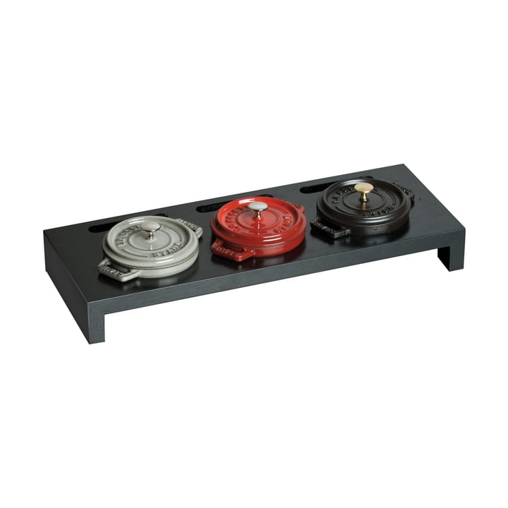 Staub Servierhalter für 3 Mini-Töpfe, Schwarz STAUB