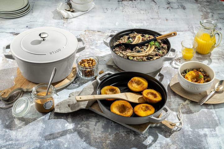 Staub Topf- & Pfannenset stapelbar 5-teilig, White truffle STAUB