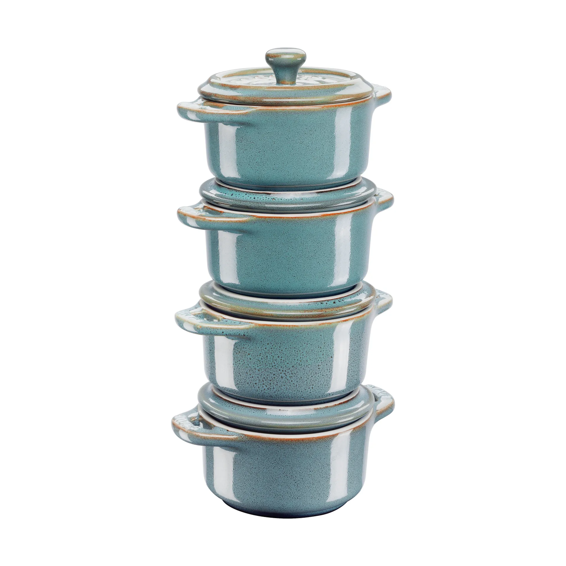 Staub Topfset mini Ø10cm 4er Pack, Antik türkis STAUB