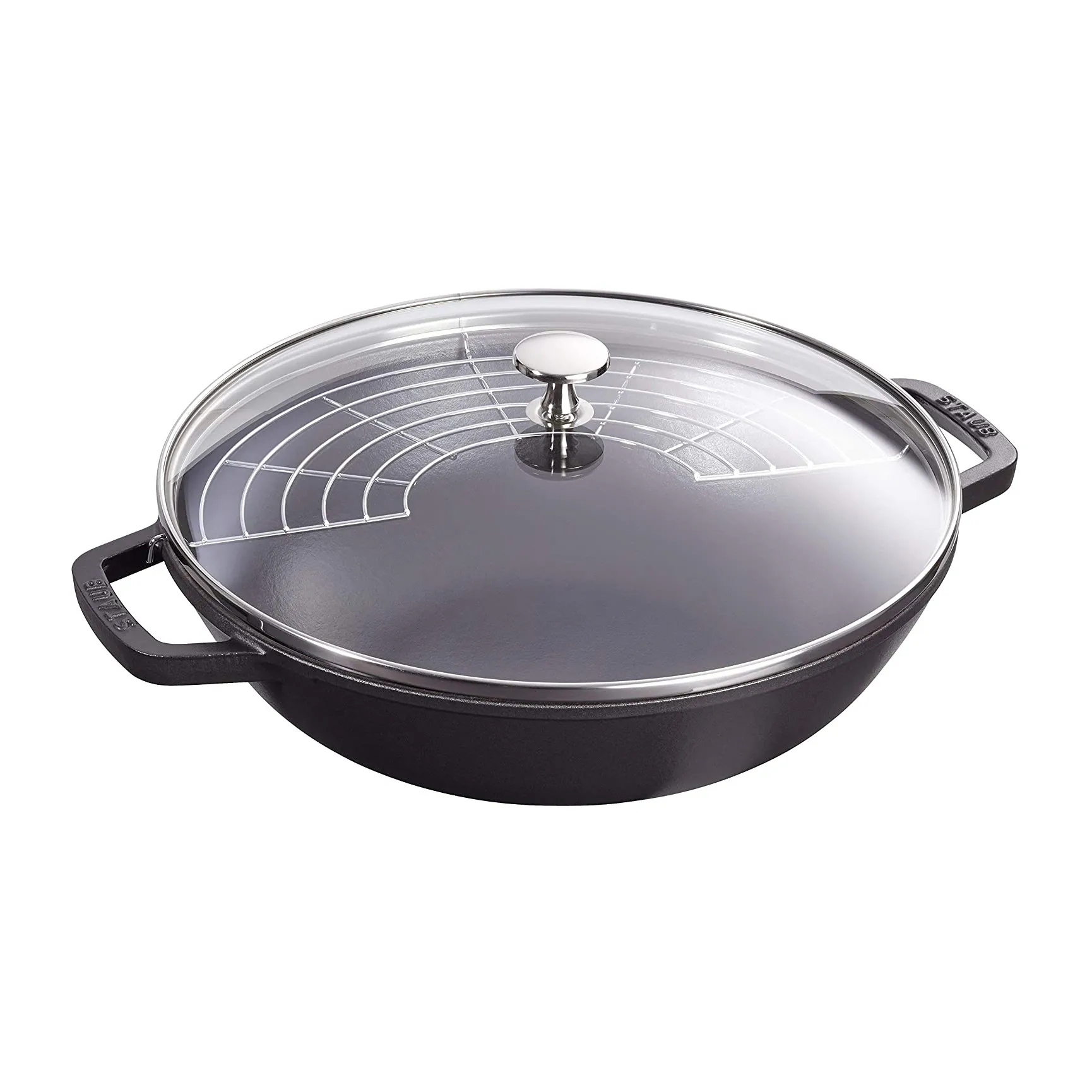 Wok mit Glasdeckel Ø30cm 4,4 L, Schwarz STAUB