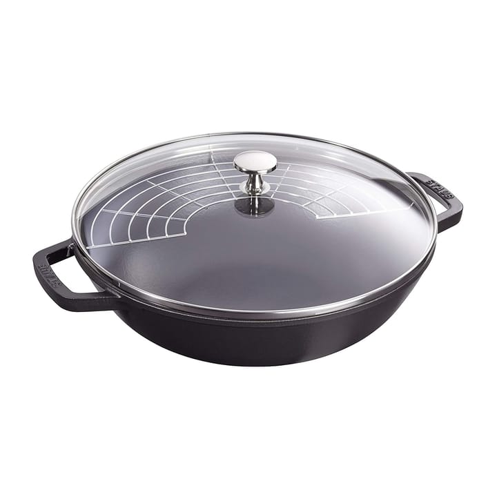 Wok mit Glasdeckel Ø30cm 4,4 L - Schwarz - STAUB