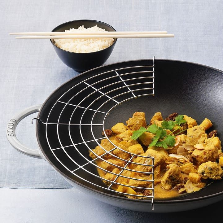 Wok mit Glasdeckel Ø37cm 5,7 L - Grau - STAUB