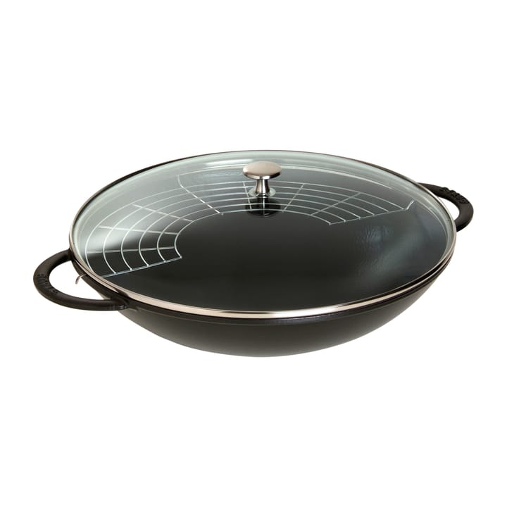 Wok mit Glasdeckel Ø37cm 5,7 L - Schwarz - STAUB