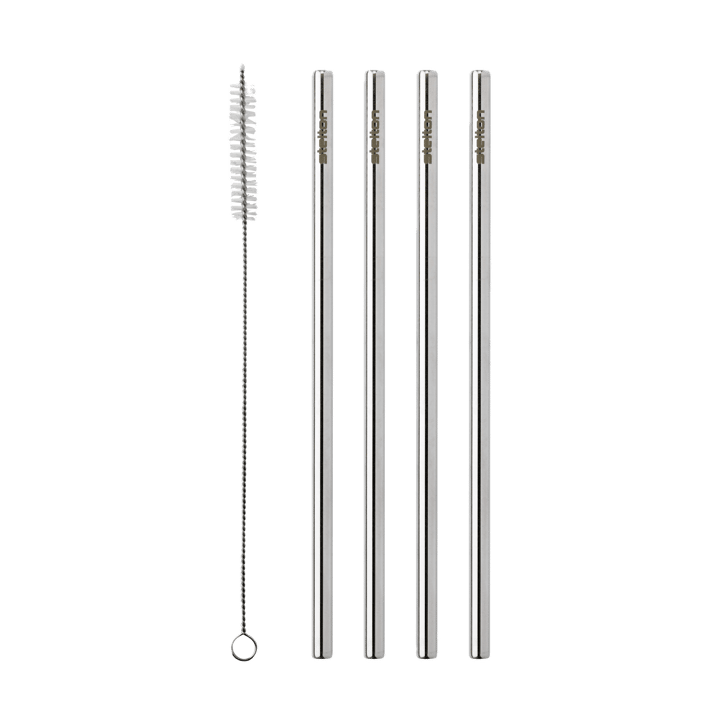 Stelton wiederverwendbare Trinkhalme 4er-Pack - Steel - Stelton