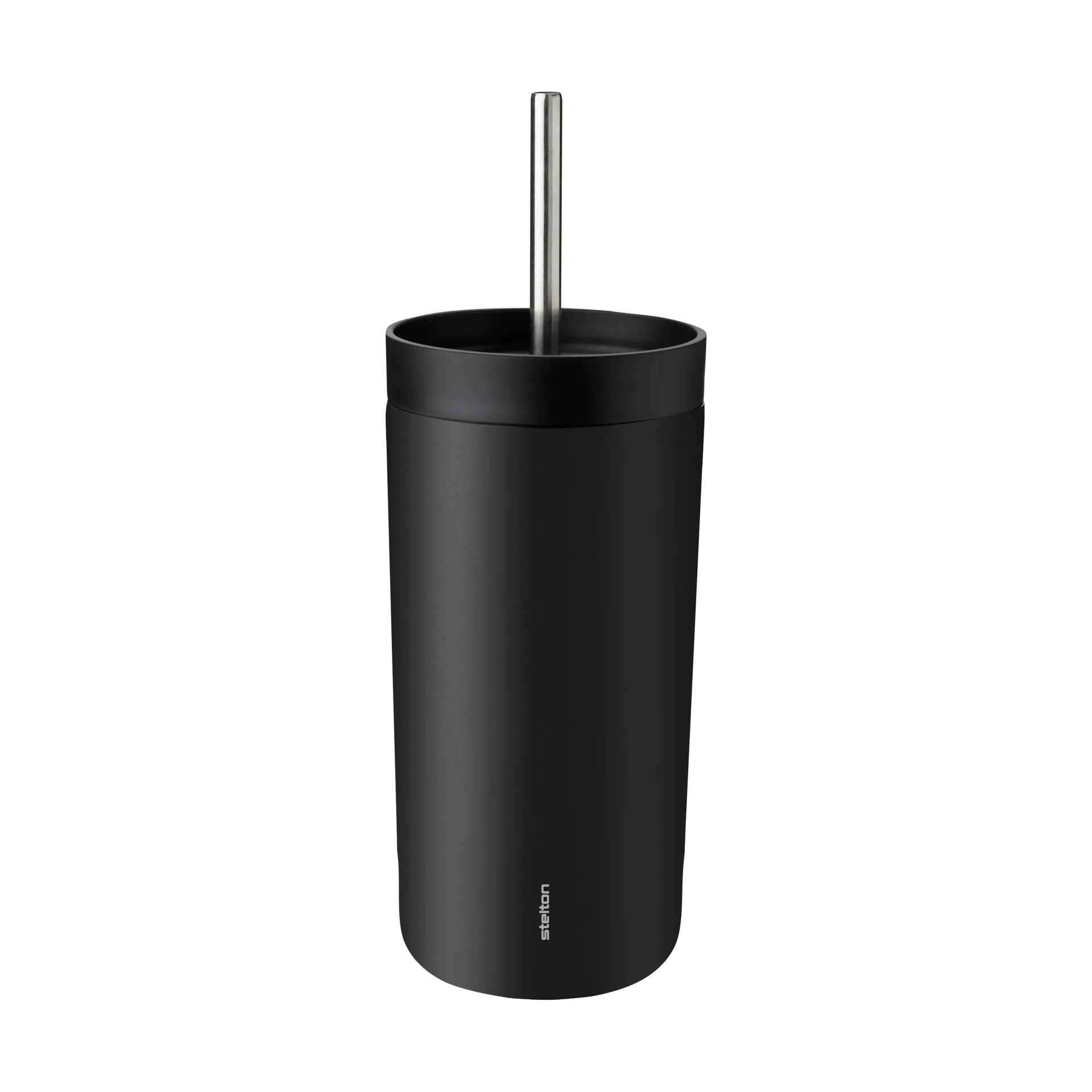 To Go Sip Thermobecher mit Strohhalm 0,4 L, Soft black Stelton