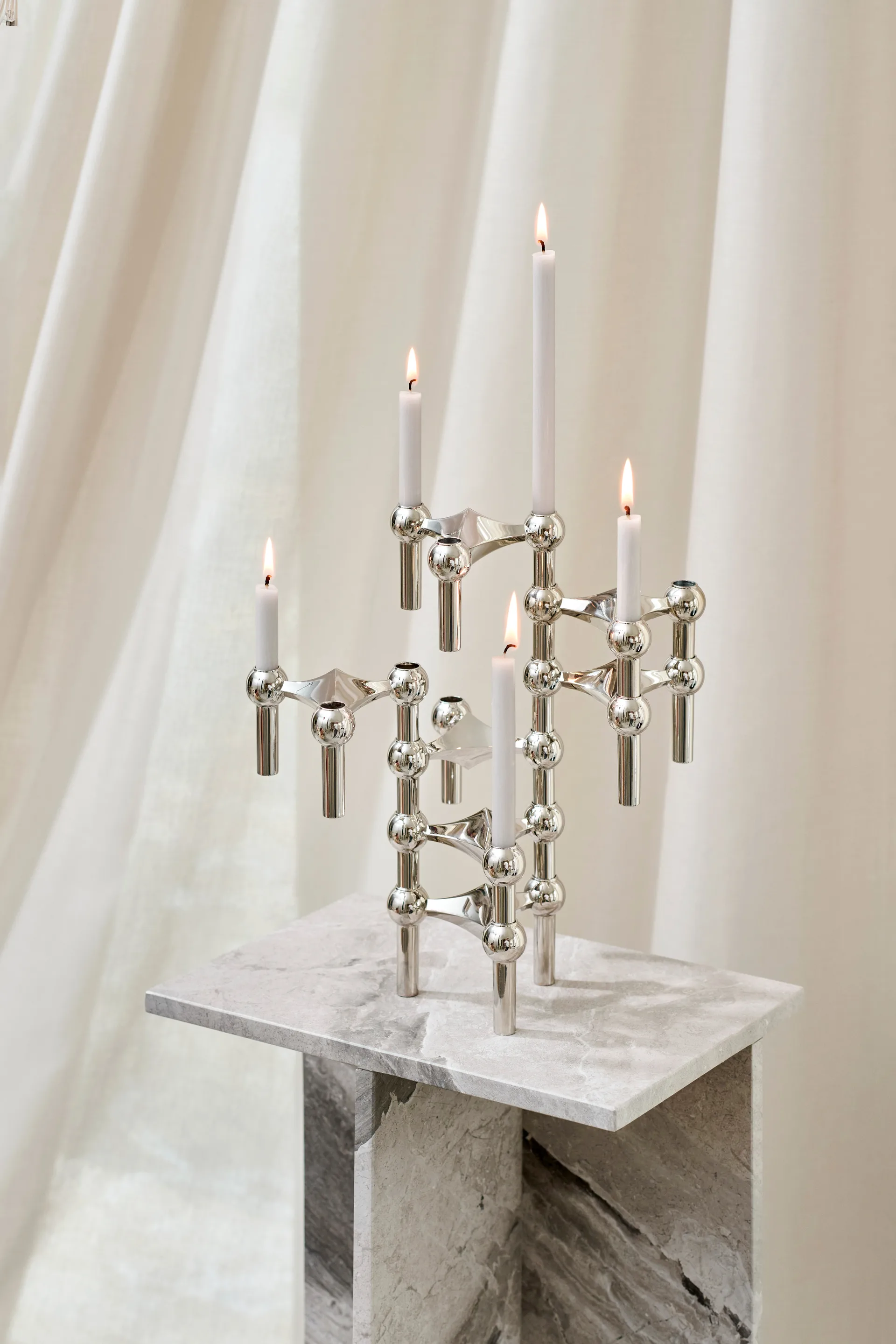 Nagel Kerzen 12er-Pack, Linen grey STOFF