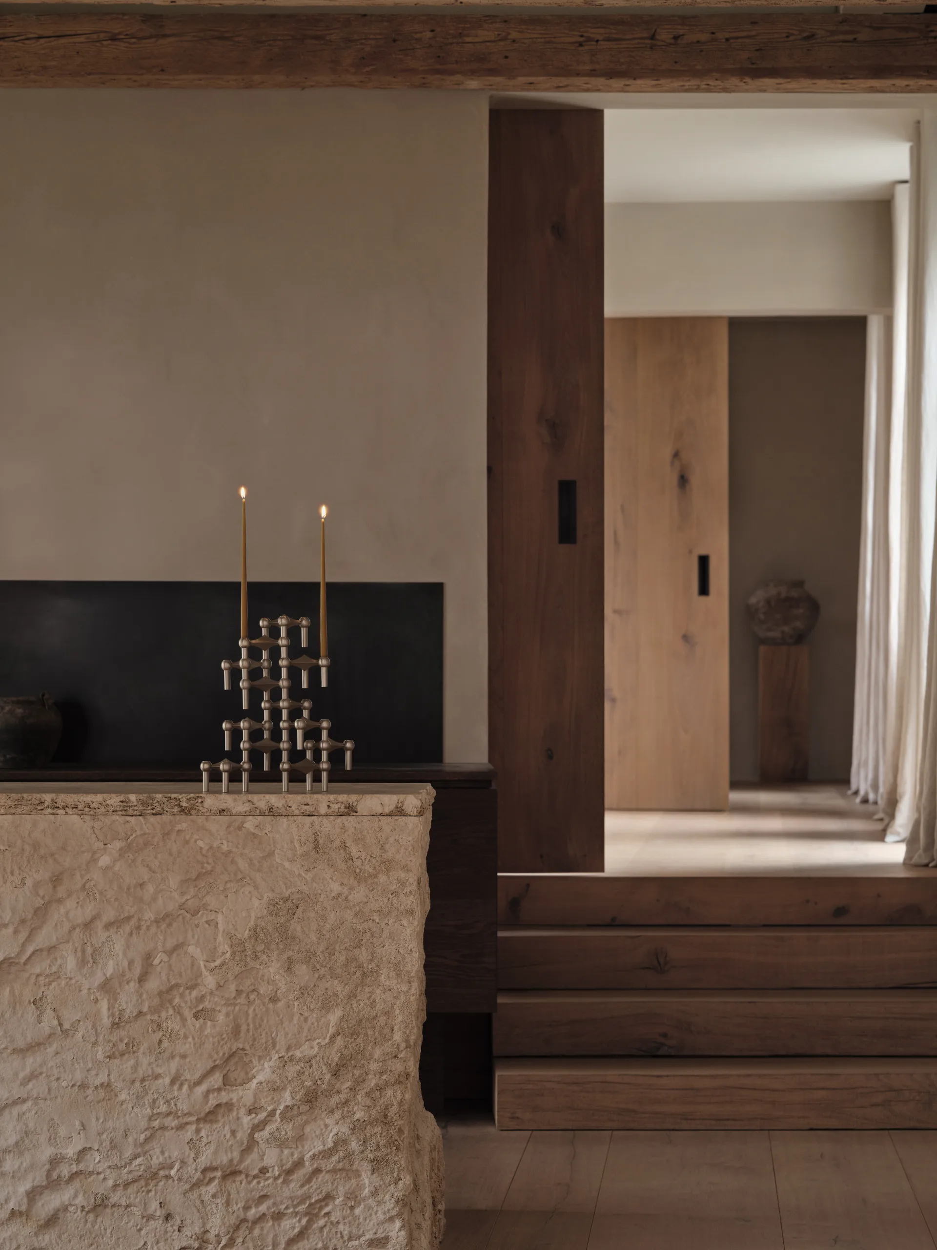 Nagel Kerzenhalter, Gebürstetes Chrom STOFF