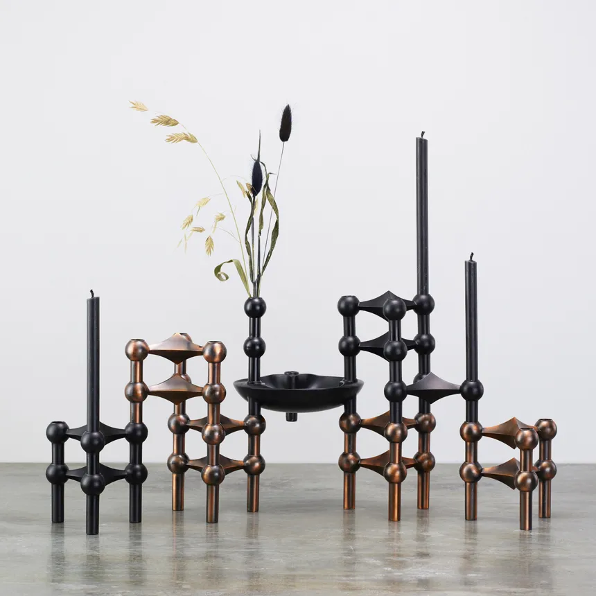 Nagel Kerzenhalter, Matt schwarz STOFF