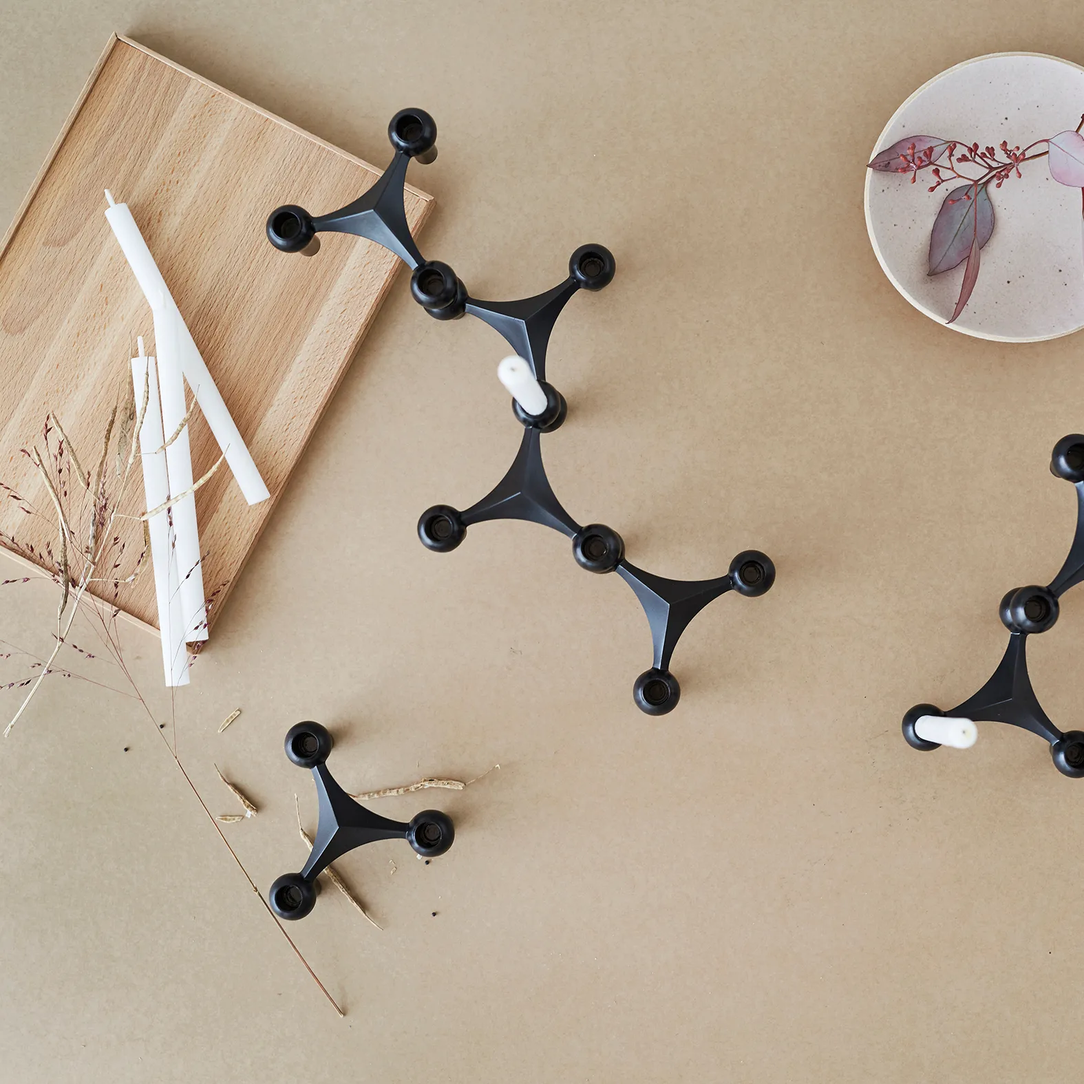 Nagel Kerzenhalter, Matt schwarz STOFF