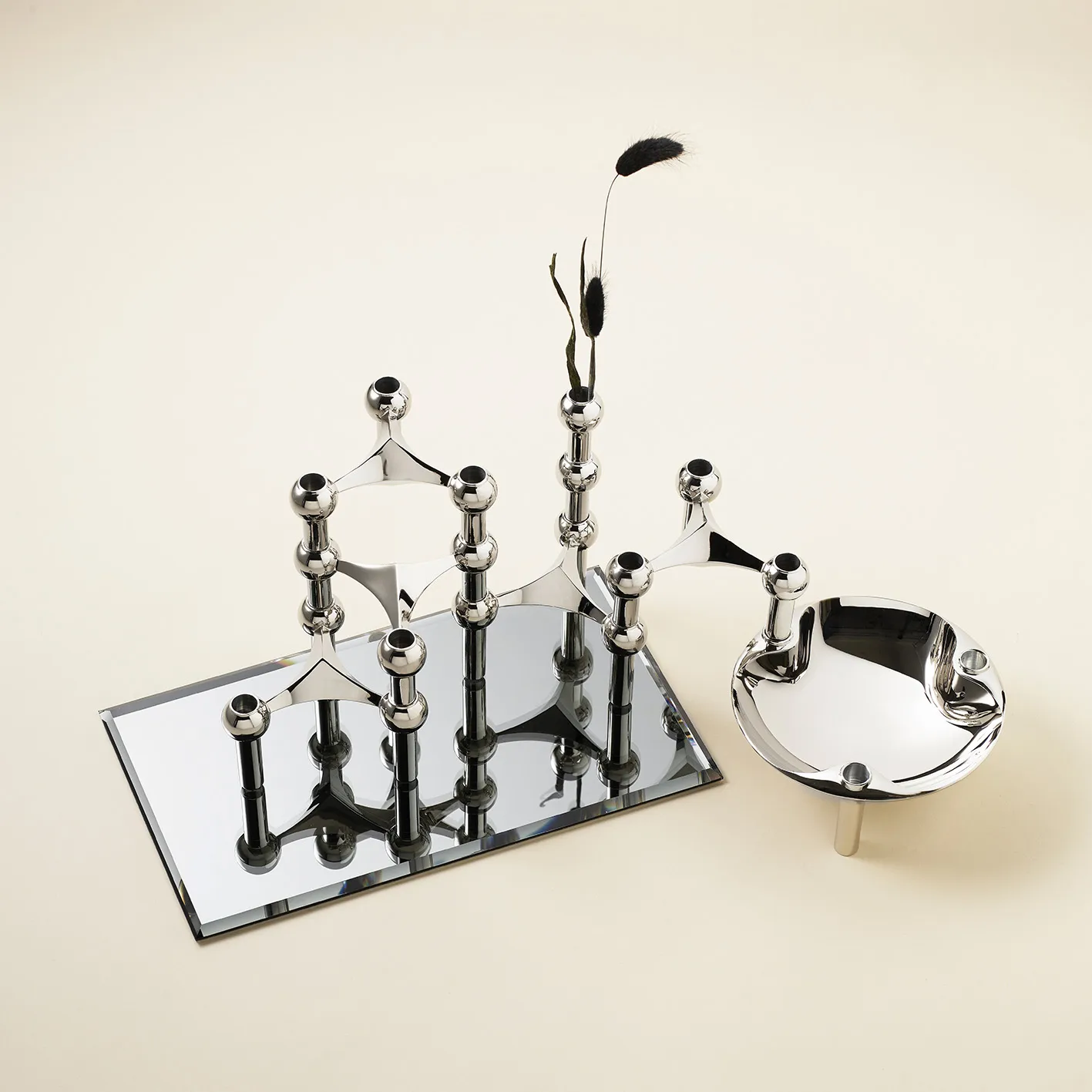 Nagel Glasplatte rectangular, Smoked black STOFF Nagel