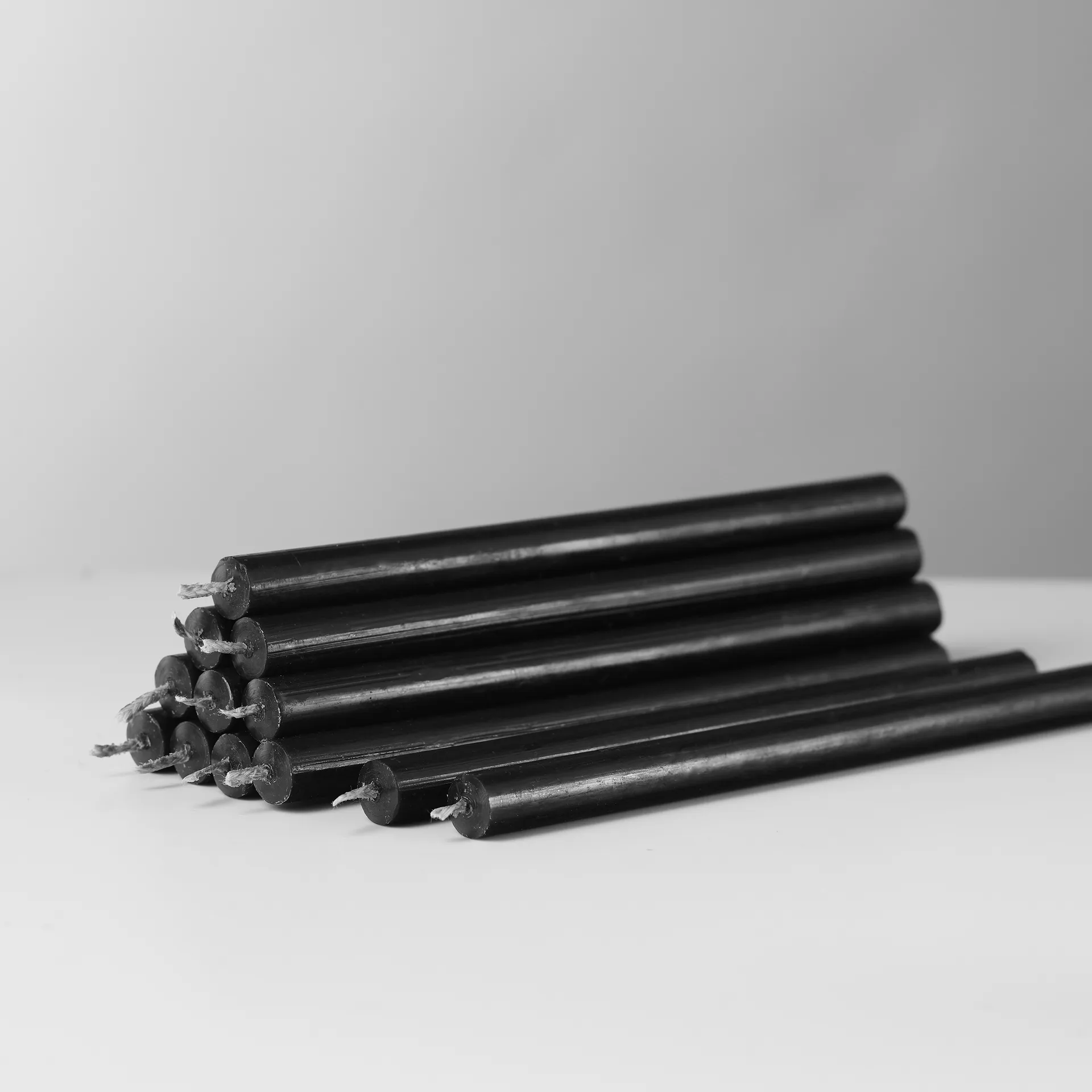 Nagel Kerzen 12er-Pack, Schwarz STOFF Nagel