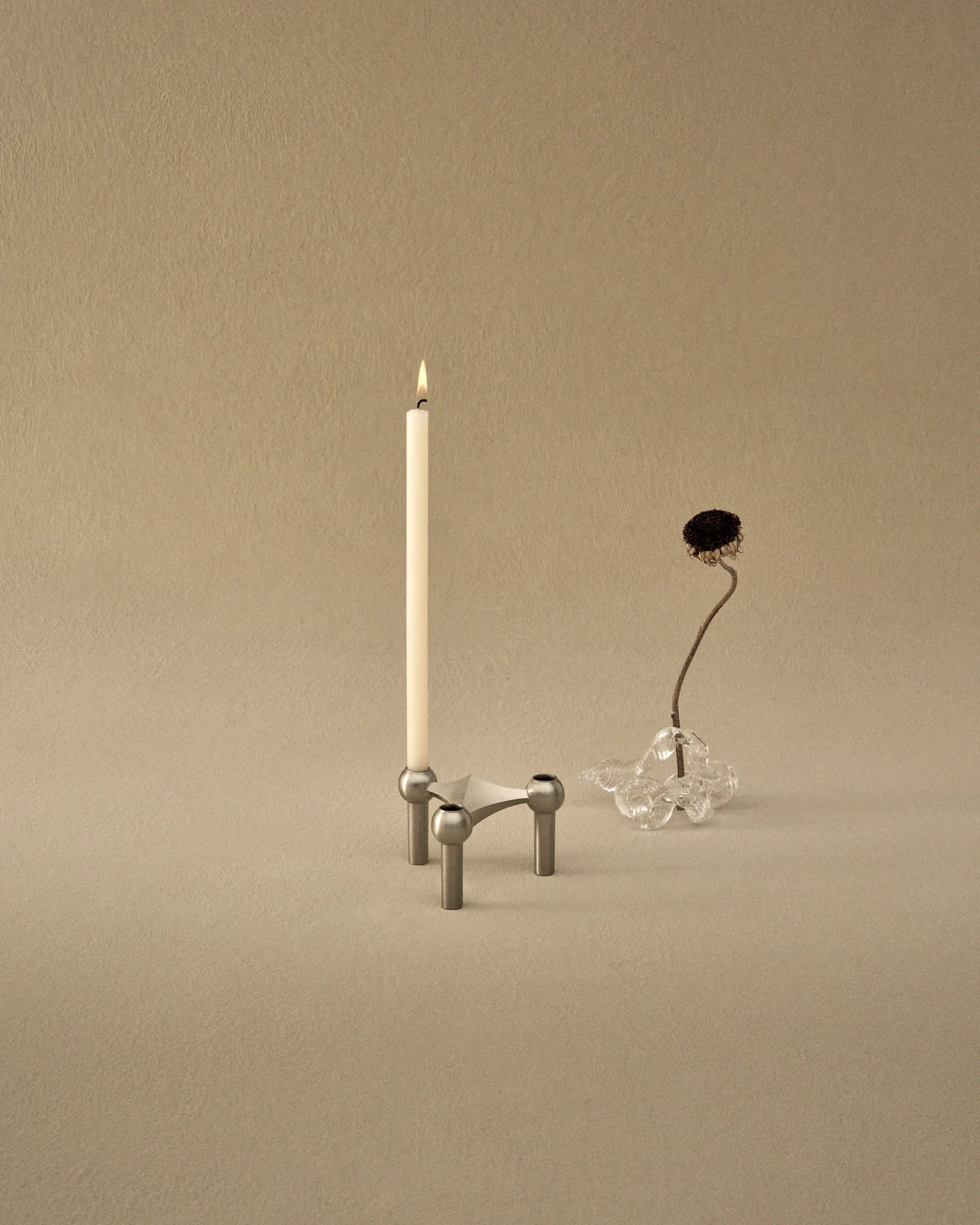 Nagel Kerzenhalter, Gebürstetes Chrom STOFF Nagel