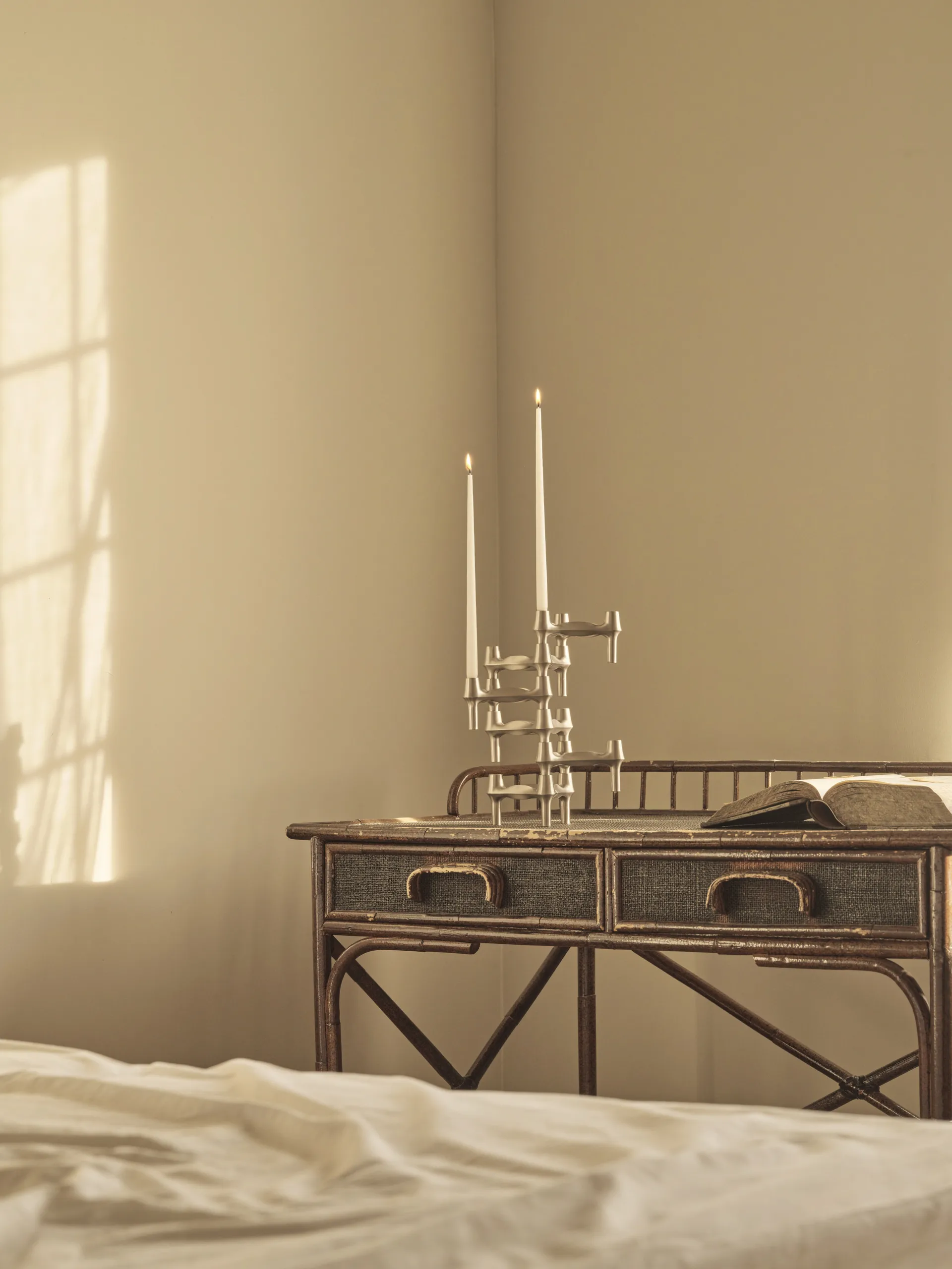 STOFF Nagel BMF Kerzenhalter, Gebürstetes Chrom STOFF Nagel