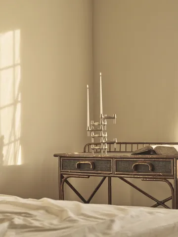 STOFF Nagel BMF Kerzenhalter - Gebürstetes Chrom - STOFF Nagel