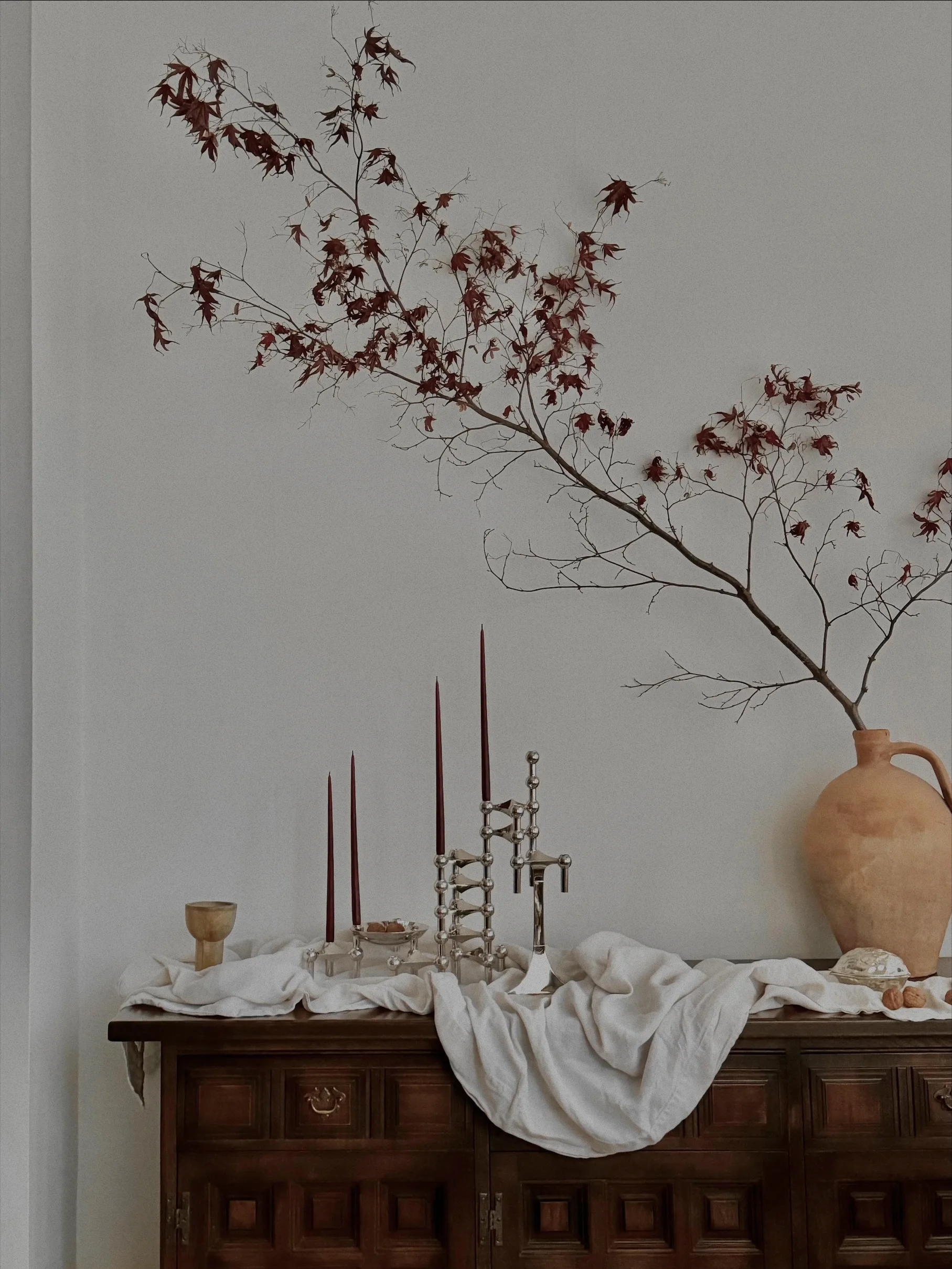 STOFF Nagel kegelförmige Kerzen von ester & erik 6er-Pack, Burgundy red STOFF Nagel