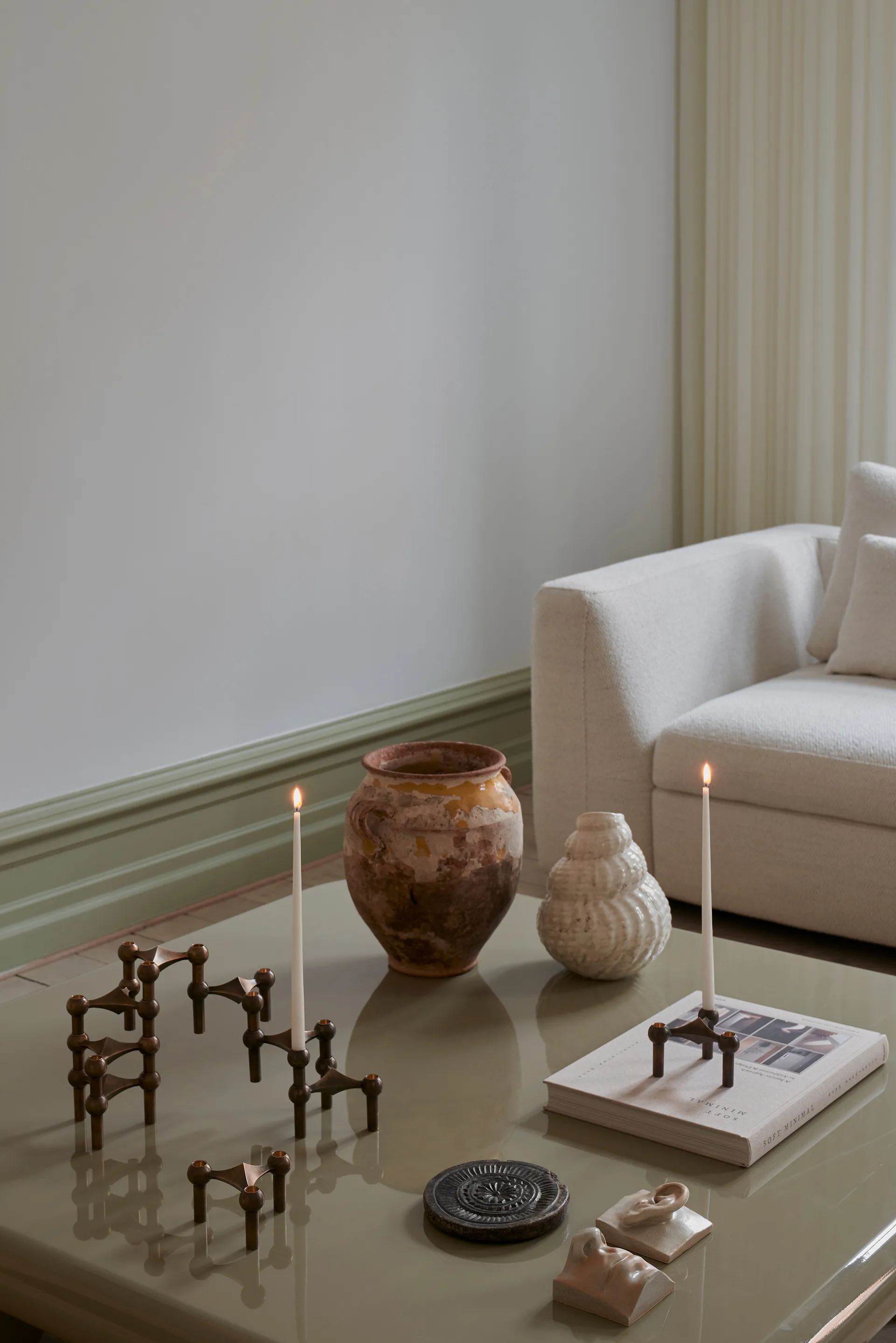 STOFF Nagel kegelförmige Kerzen von ester & erik 6er-Pack, Off-white STOFF Nagel