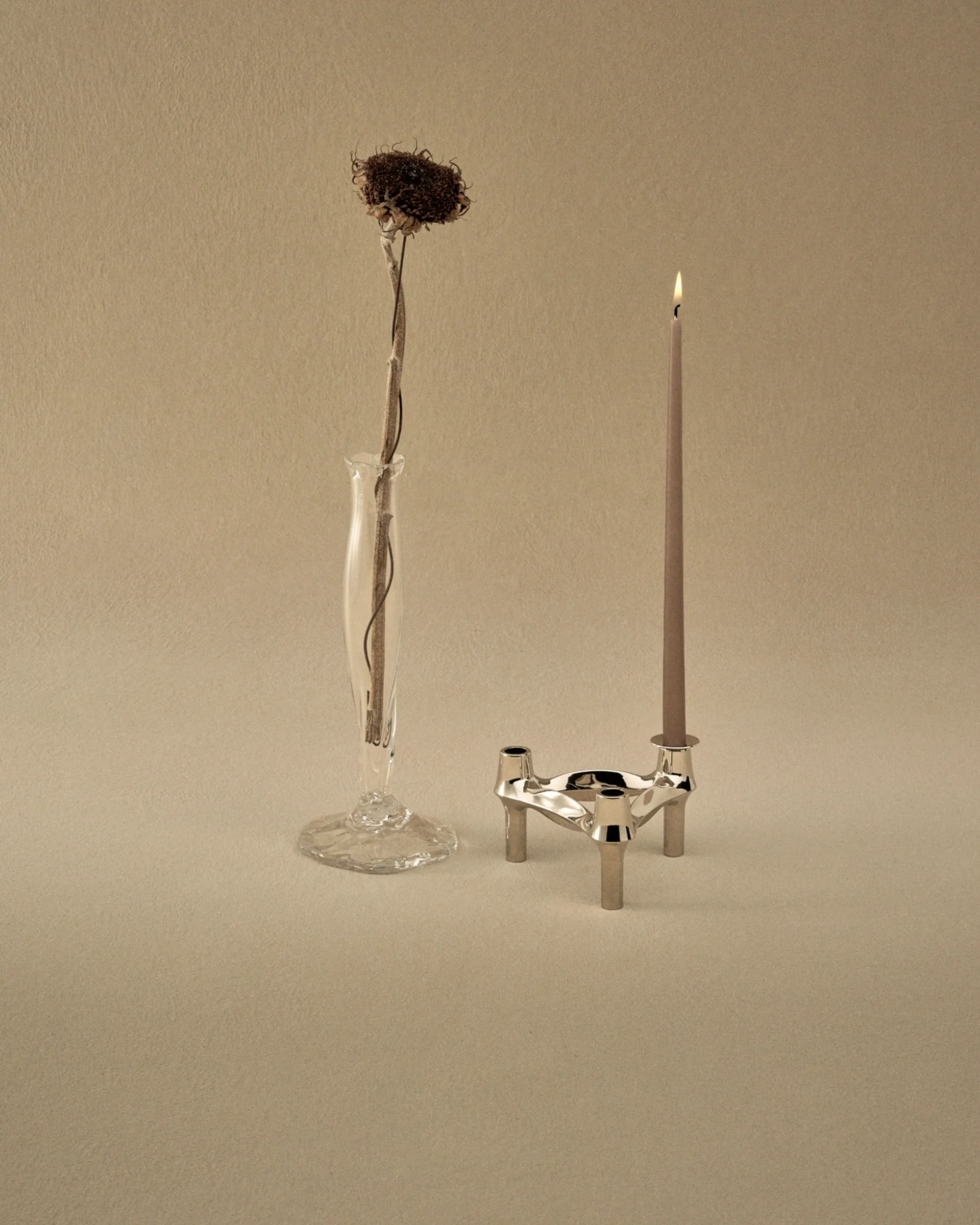 STOFF Nagel kegelförmige Kerzen von ester & erik 6er-Pack, Soft brown STOFF Nagel