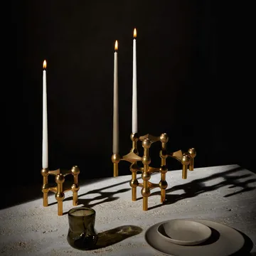 STOFF Nagel kegelförmige Kerzen von ester & erik 6er-Pack - Taupe - STOFF Nagel