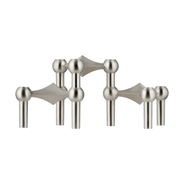 STOFF Nagel Kerzenhalter 3er-Pack - Gebürstetes Chrom - STOFF Nagel