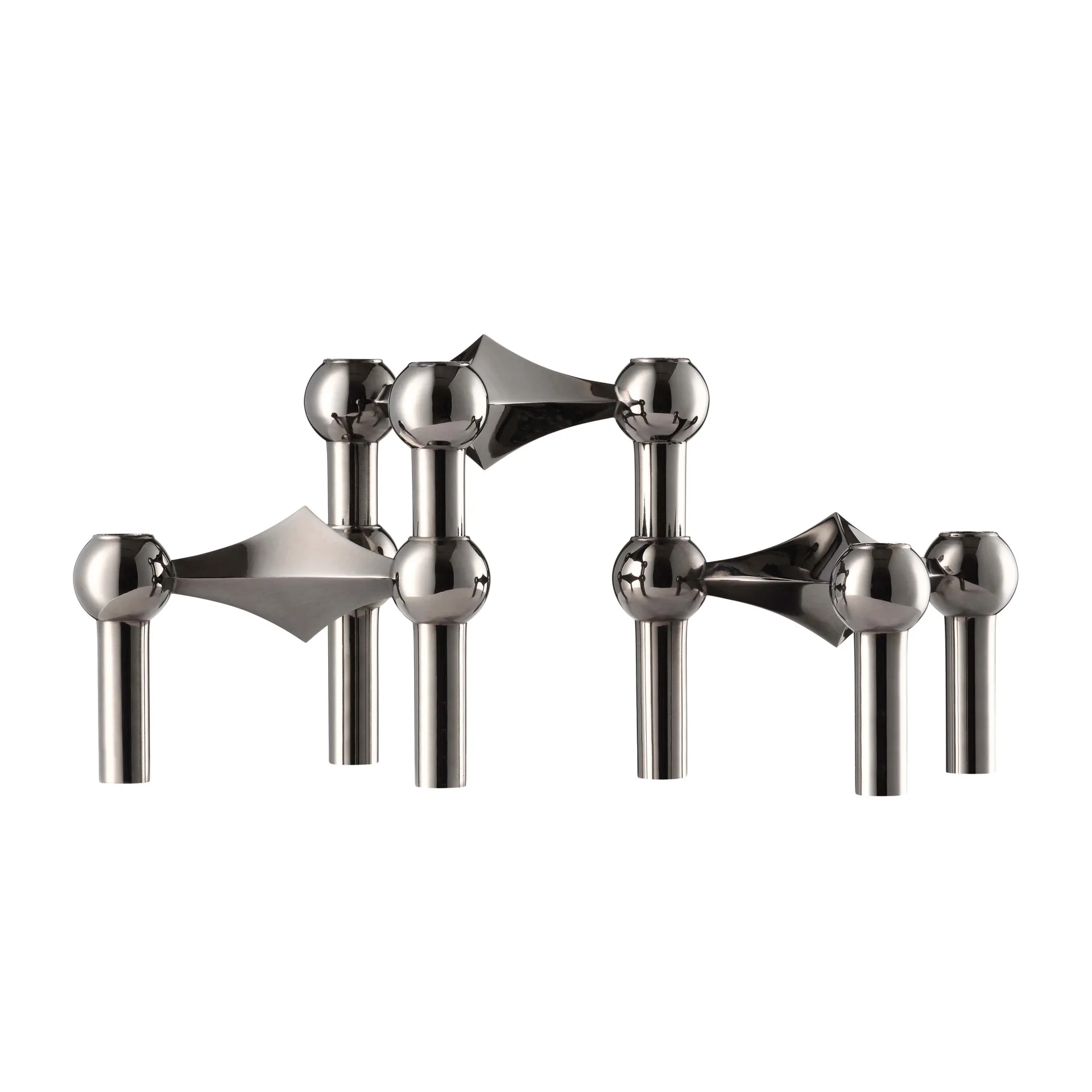 STOFF Nagel Kerzenhalter 3er-Pack, Schwarz-Chrom STOFF Nagel