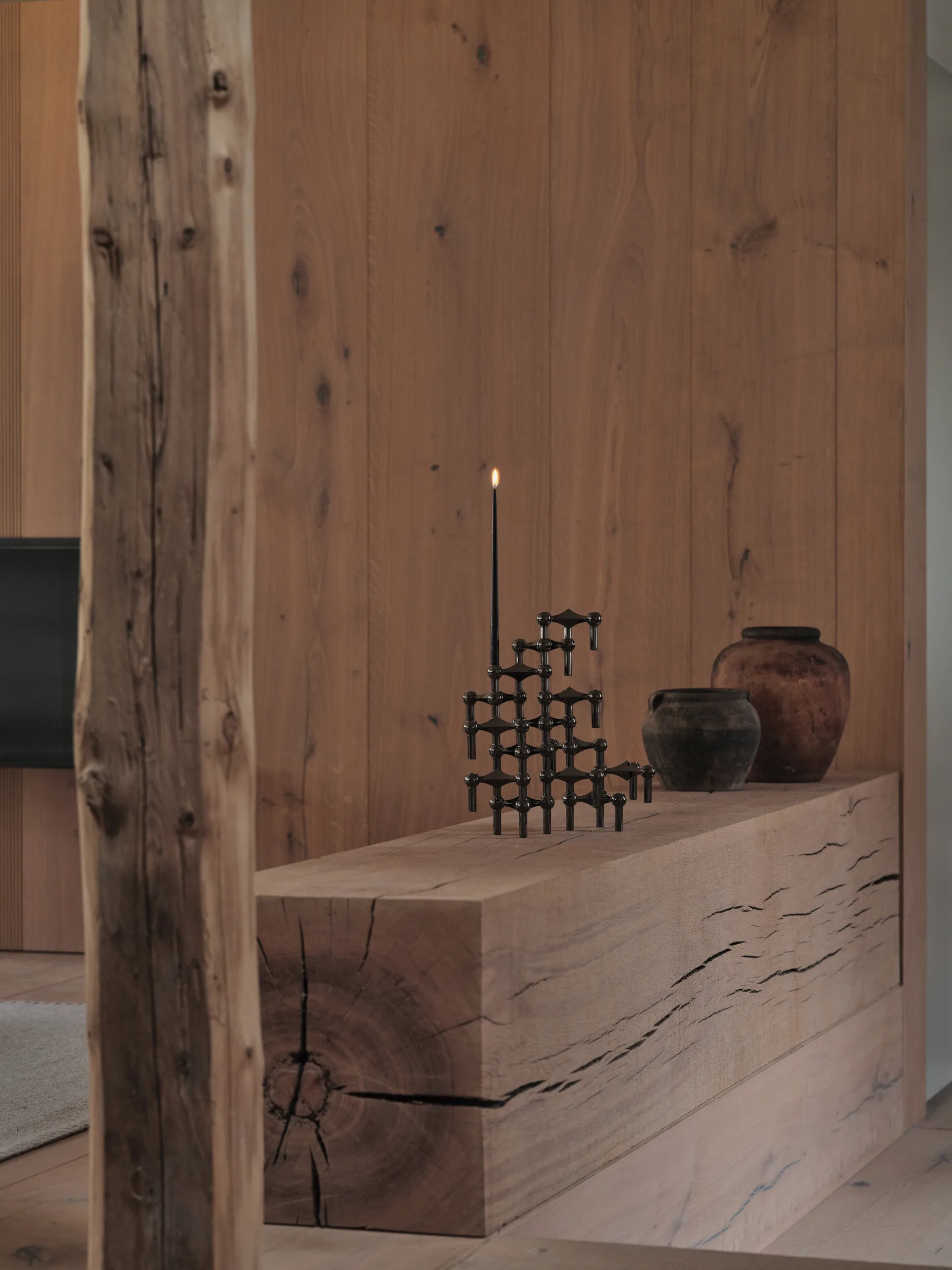 STOFF Nagel Kerzenhalter 3er-Pack, Schwarz-Chrom STOFF Nagel