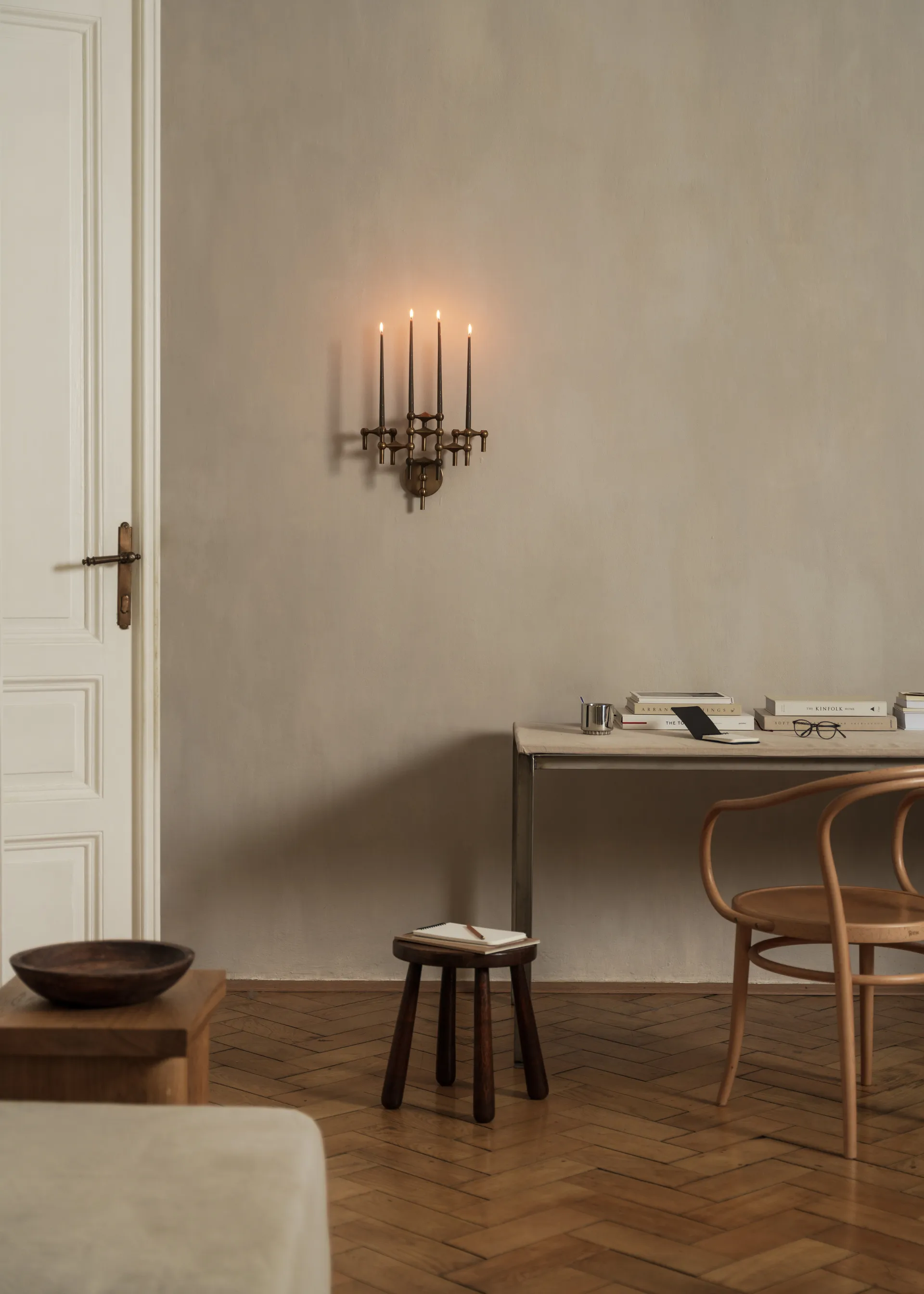 STOFF Nagel Kerzenhalter Wand, Bronzed brass STOFF Nagel