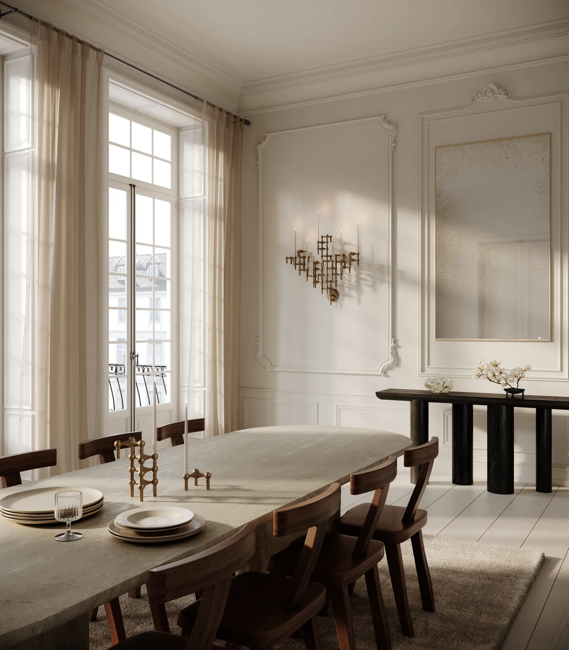 STOFF Nagel Kerzenhalter Wand, Bronzed brass STOFF Nagel