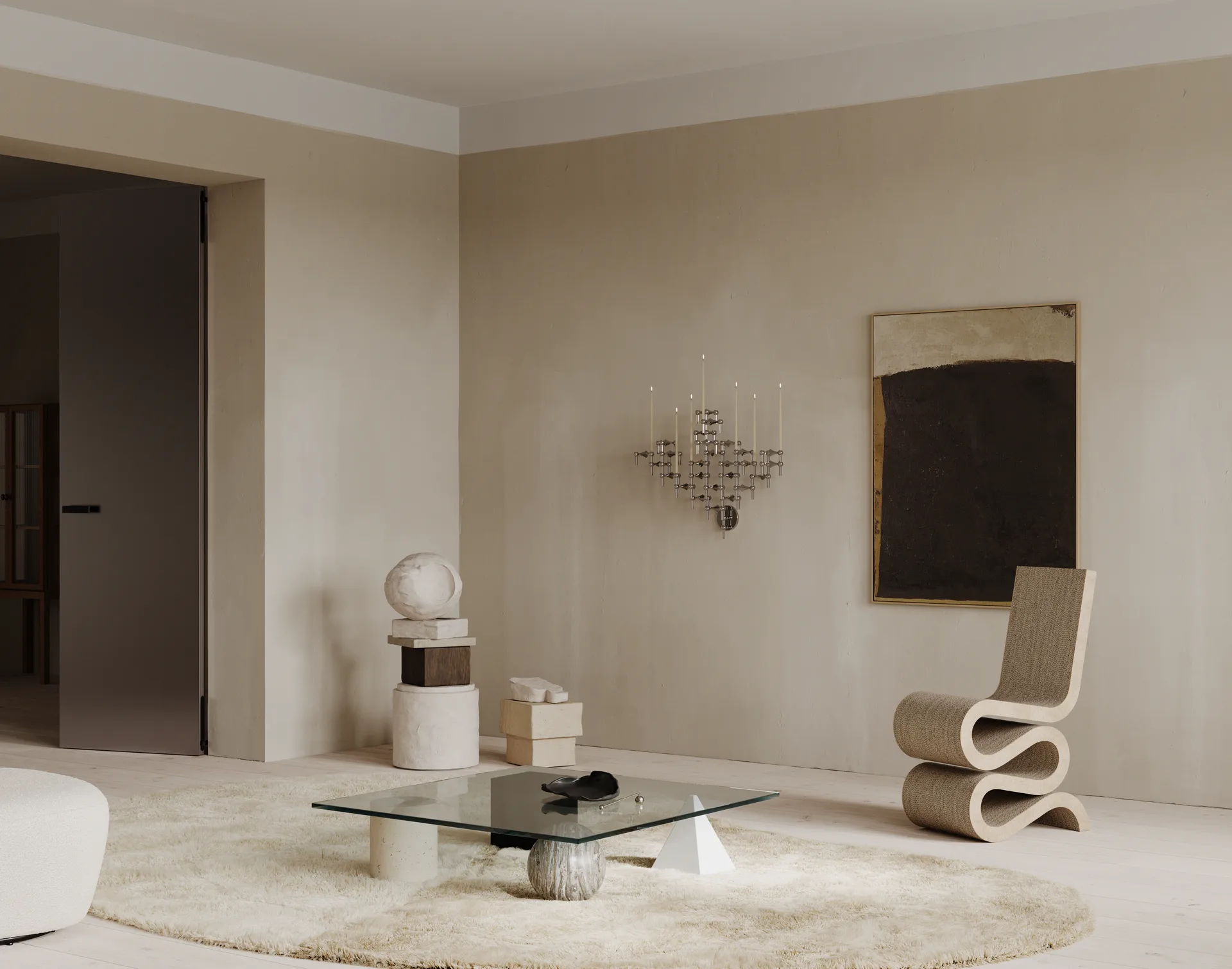 STOFF Nagel Kerzenhalter Wand, Chrome STOFF Nagel