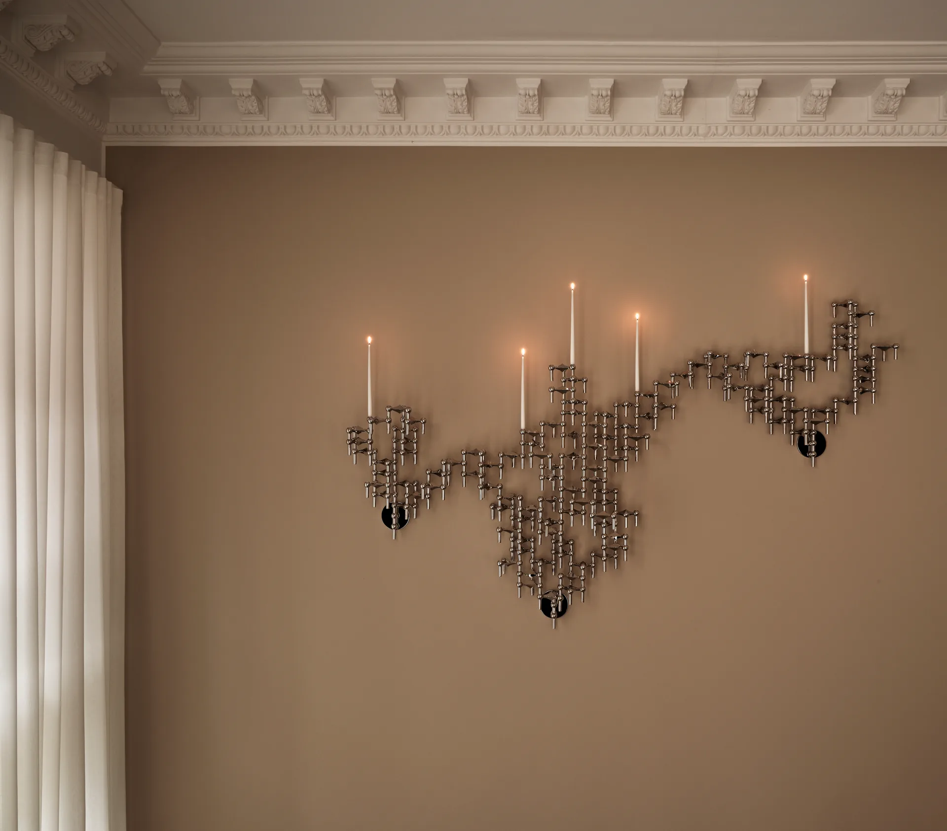 STOFF Nagel Kerzenhalter Wand, Chrome STOFF Nagel