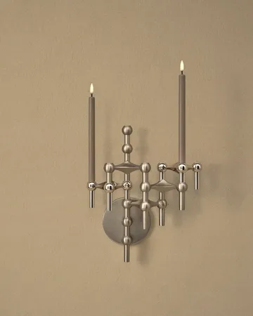 STOFF Nagel Kerzenhalter Wand - Gebürstetes Chrom - STOFF Nagel