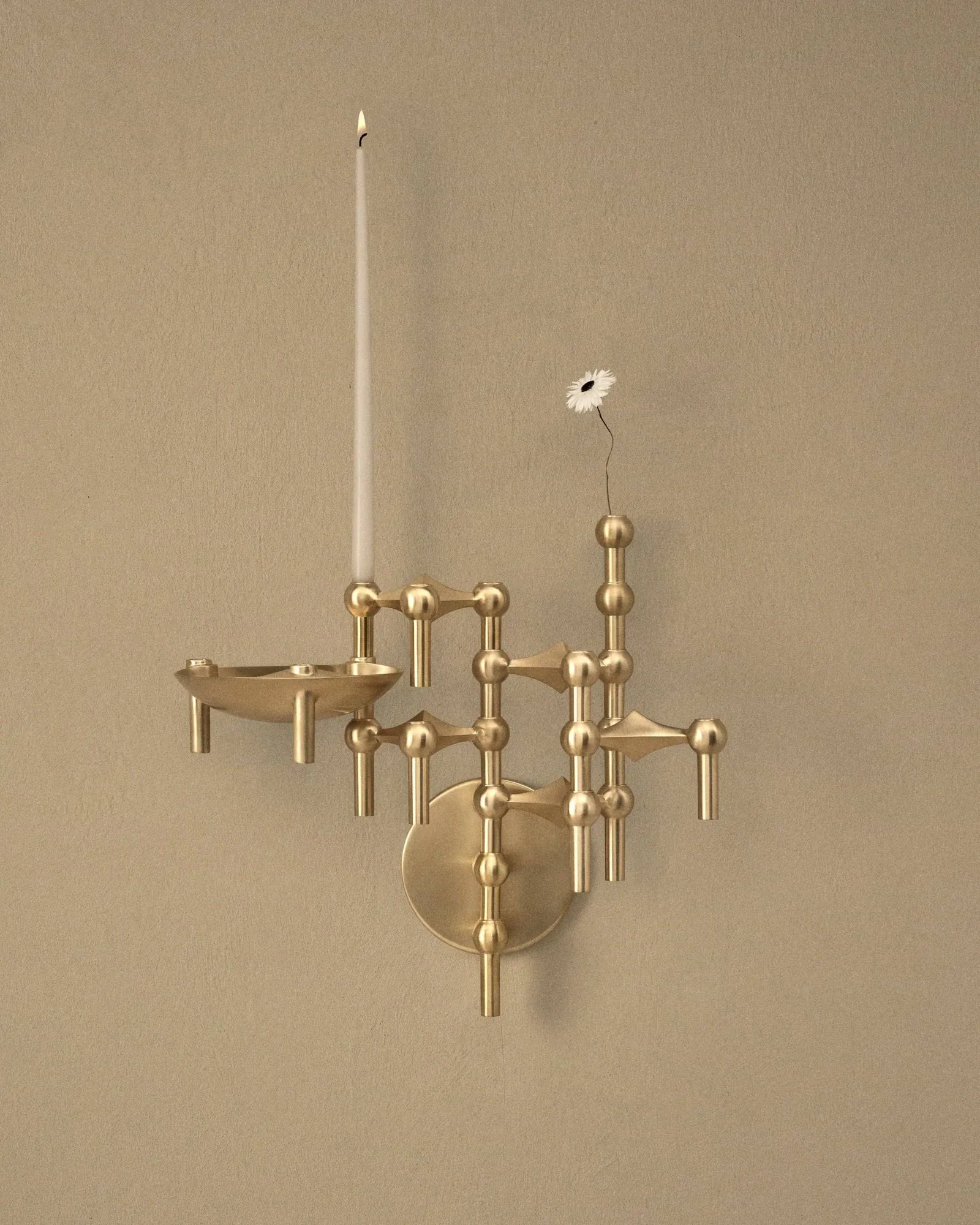 STOFF Nagel Kerzenhalter Wand, Gebürstetes Messing STOFF Nagel