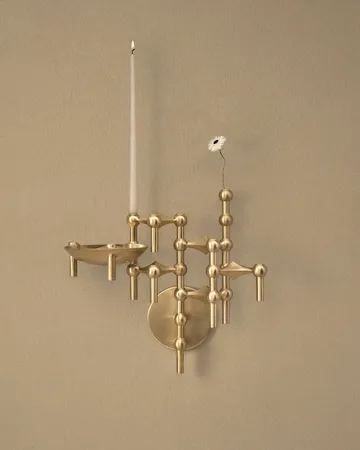 STOFF Nagel Kerzenhalter Wand - Gebürstetes Messing - STOFF Nagel