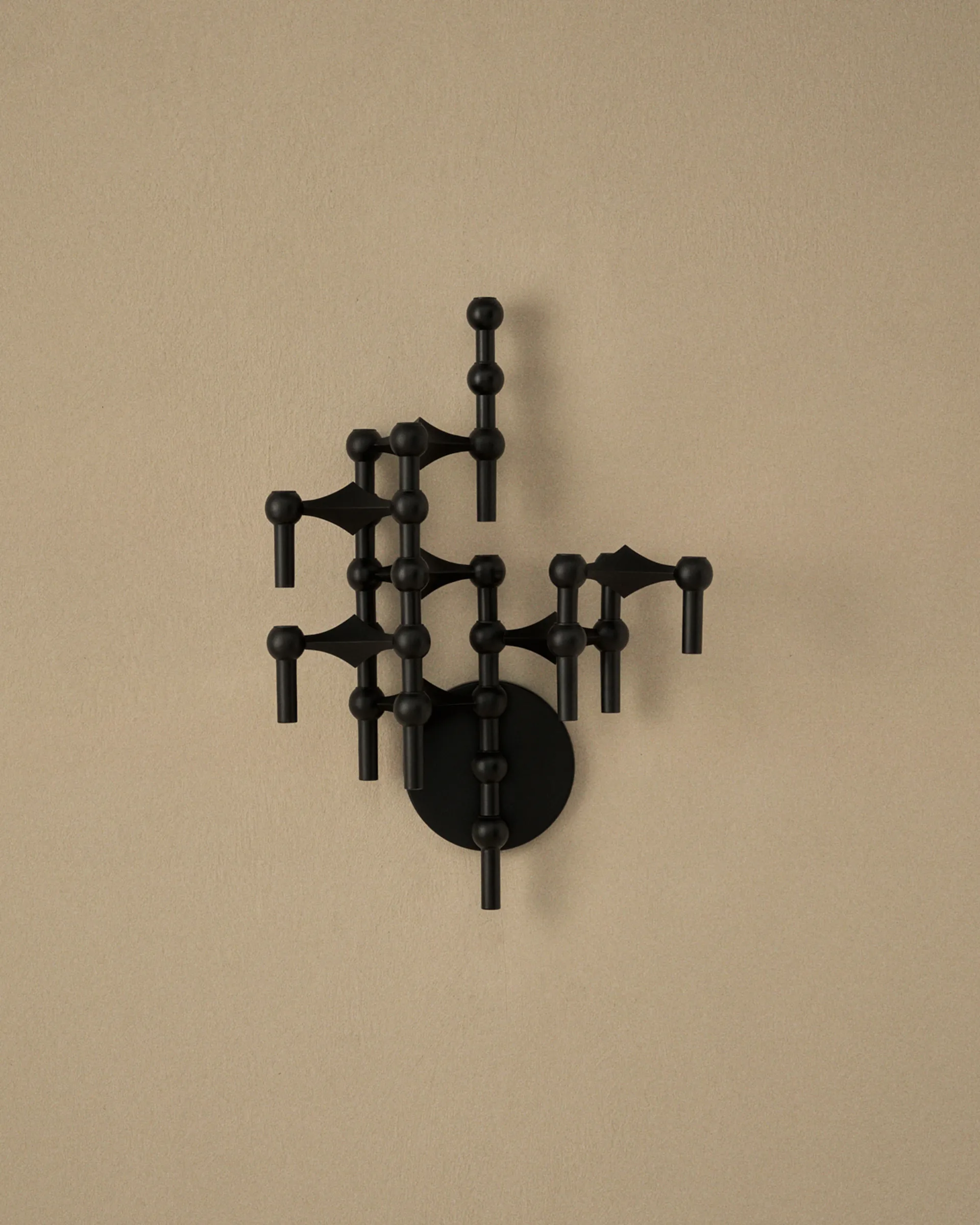 STOFF Nagel Kerzenhalter Wand, Mattschwarz STOFF Nagel