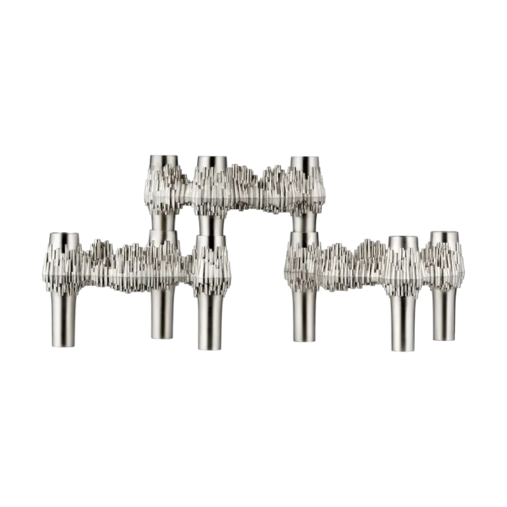 STOFF Nagel Quist Kerzenhalter 3er-Pack - Gebürstetes Chrom - STOFF Nagel