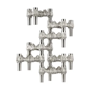 STOFF Nagel Quist Kerzenhalter 3er-Pack - Gebürstetes Chrom - STOFF Nagel