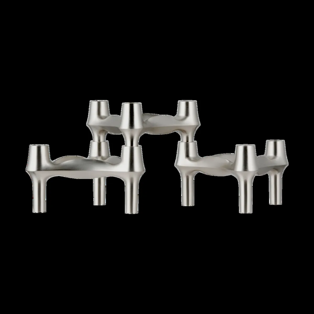 STOFF STOFF BMF Kerzenhalter 3er-Pack Gebürstetes Chrom
