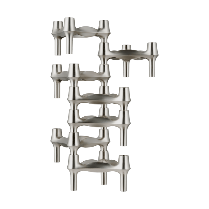 STOFF BMF Kerzenhalter, Gebürstetes Chrom STOFF