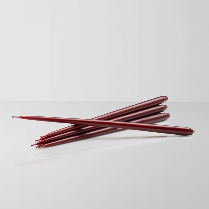STOFF kegelförmige Kerzen von ester & erik 6er Pack, Burgundy red STOFF