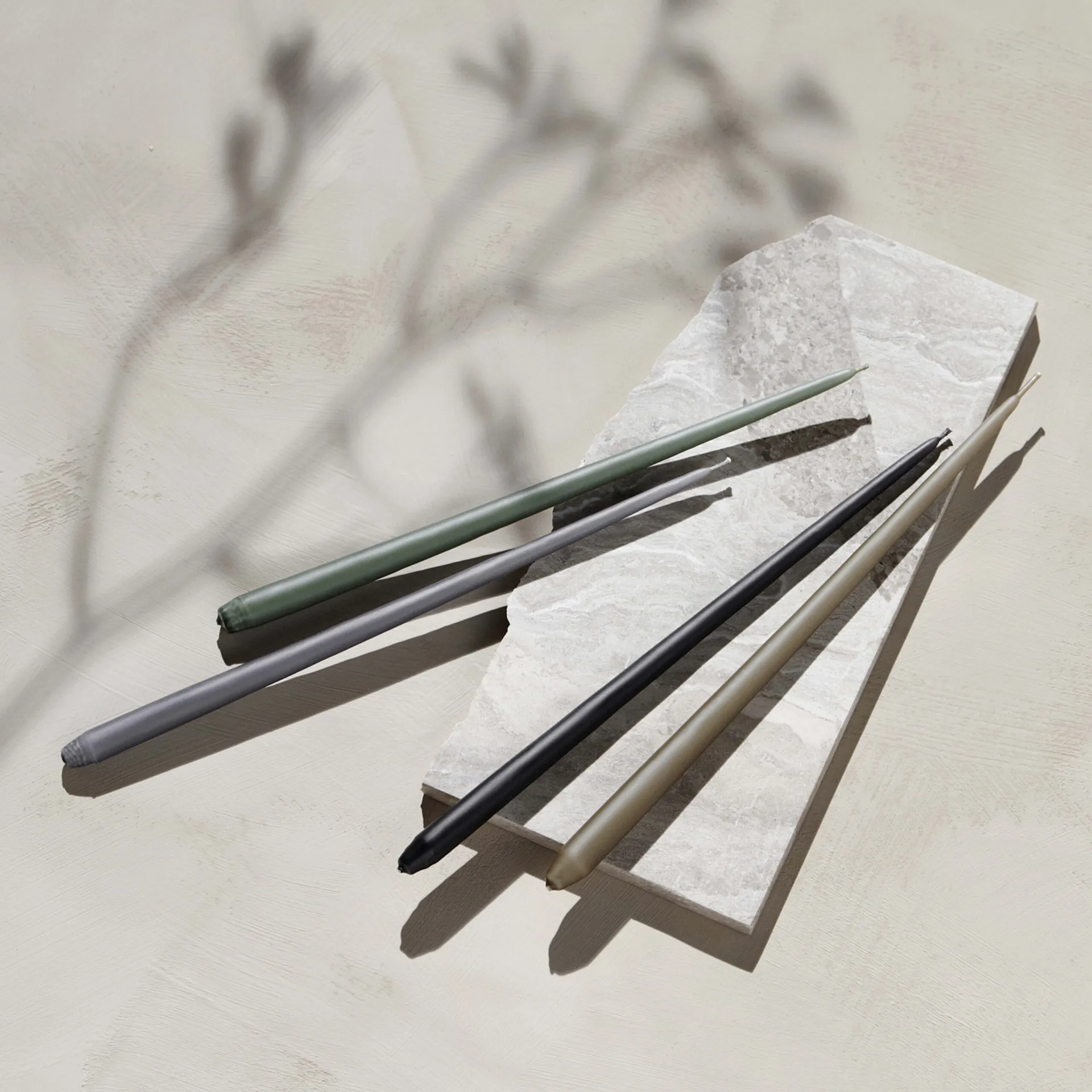 STOFF kegelförmige Kerzen von ester & erik 6er-Pack, Dark grey STOFF