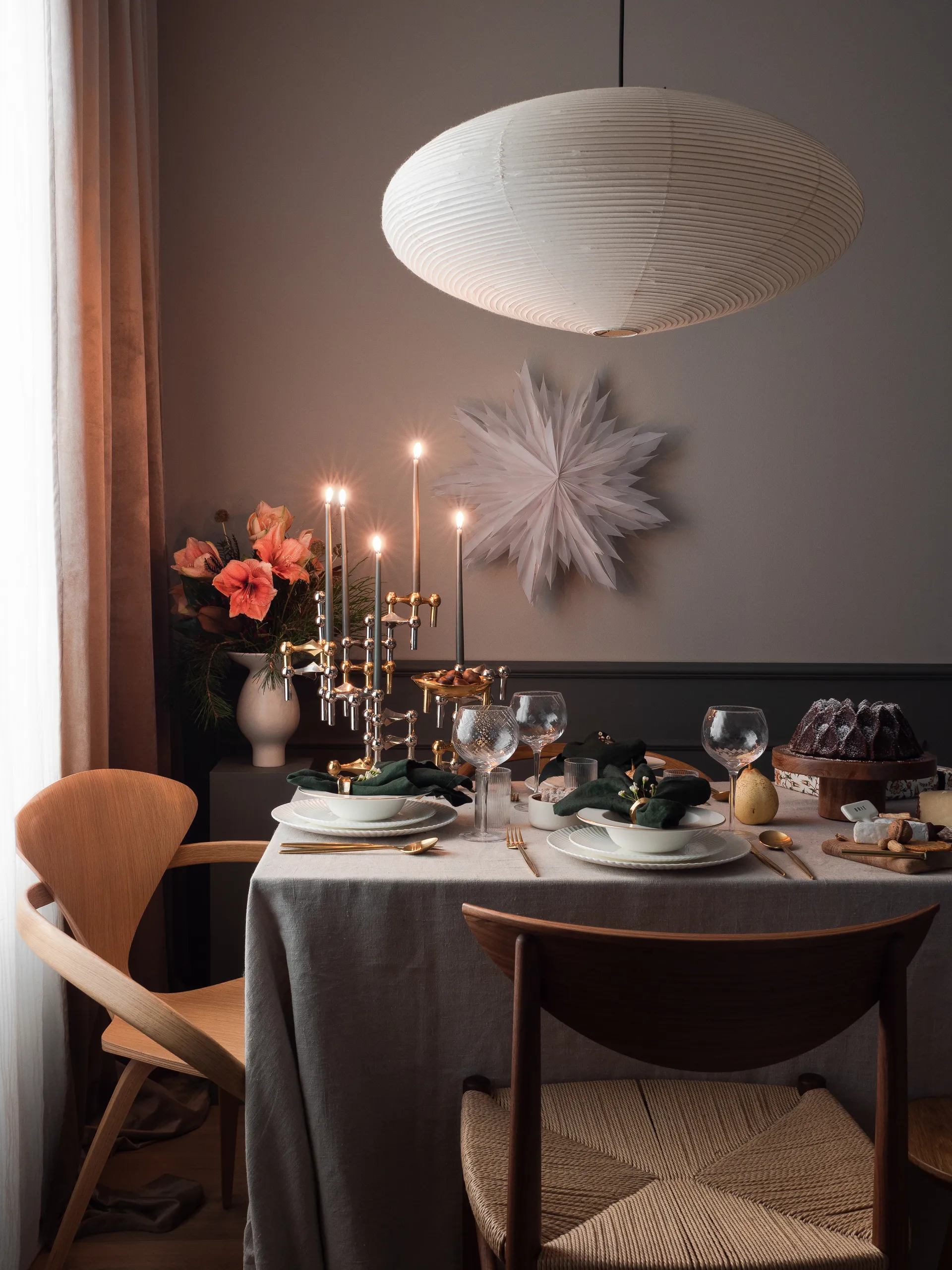 STOFF kegelförmige Kerzen von ester & erik 6er-Pack, Dusty green STOFF