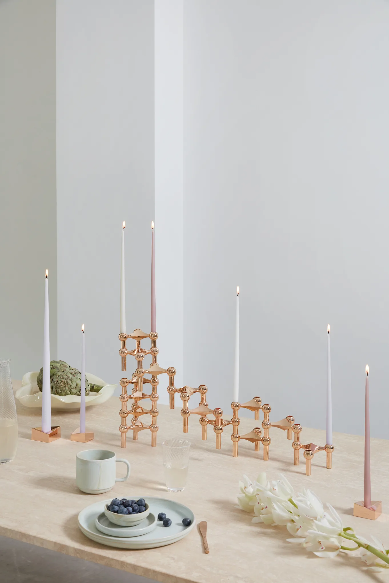 STOFF kegelförmige Kerzen von ester & erik 6er-Pack, Dusty rosa STOFF