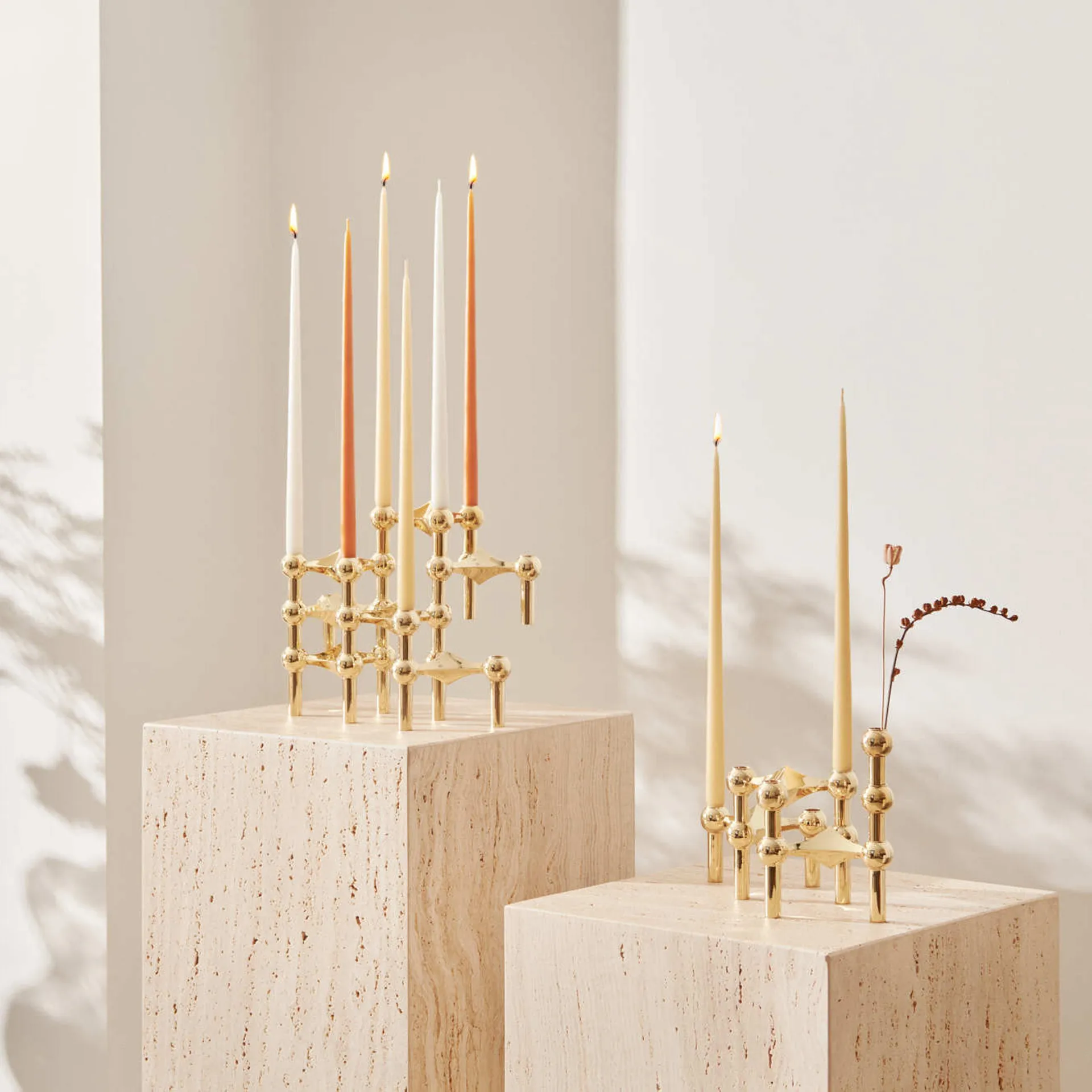 STOFF kegelförmige Kerzen von ester & erik 6er-Pack, Ginger STOFF
