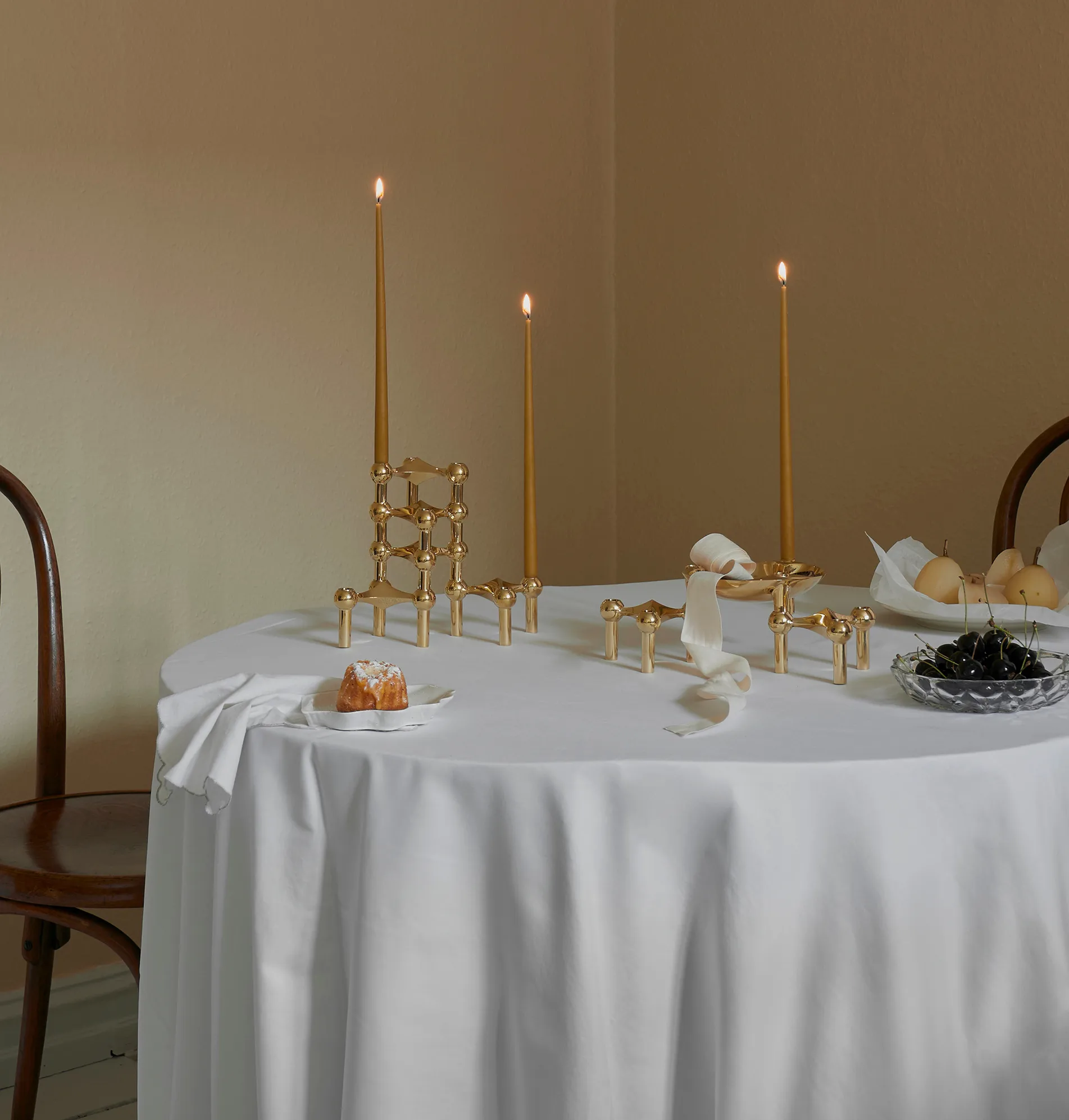 STOFF kegelförmige Kerzen von ester & erik 6er-Pack, Mustard STOFF