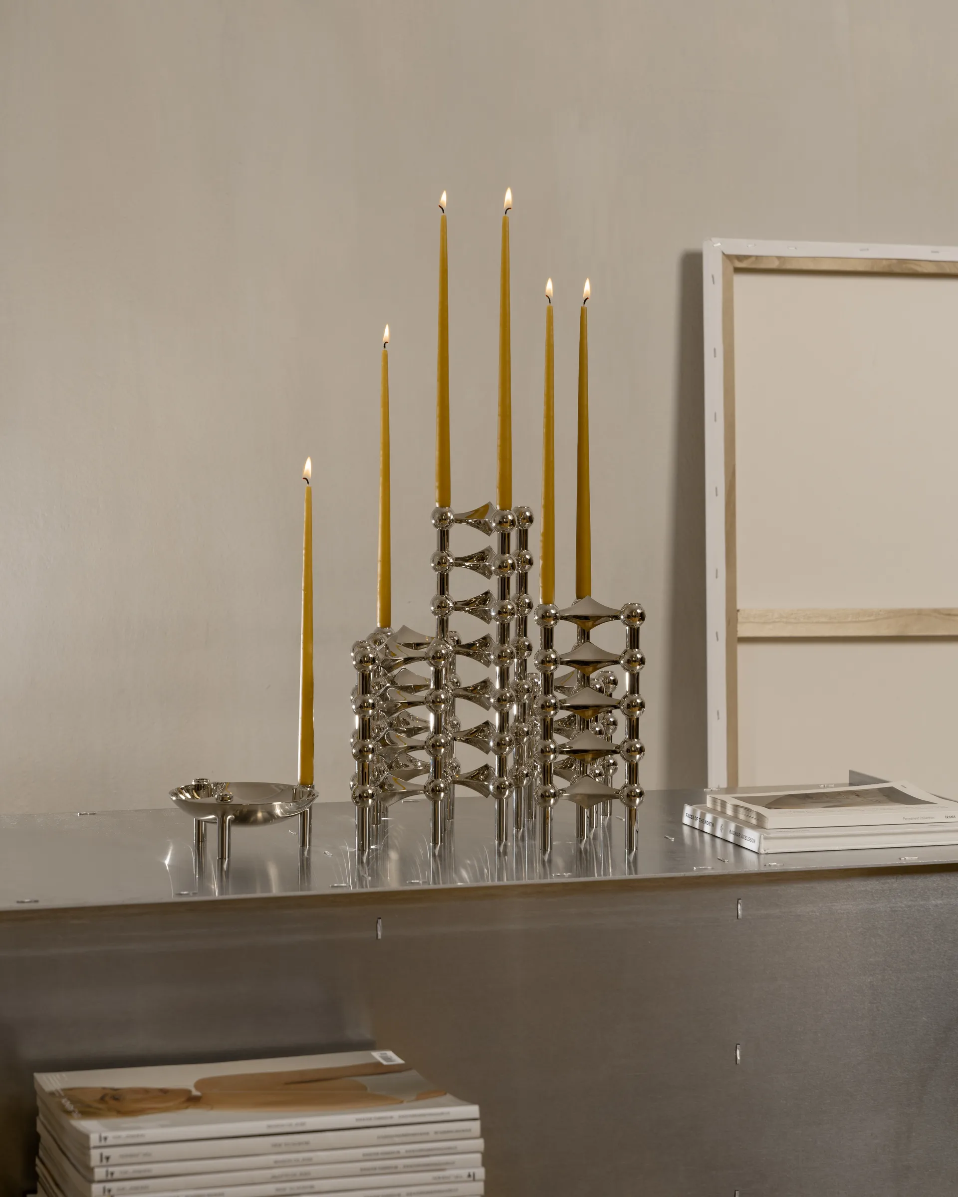 STOFF kegelförmige Kerzen von ester & erik 6er-Pack, Mustard STOFF