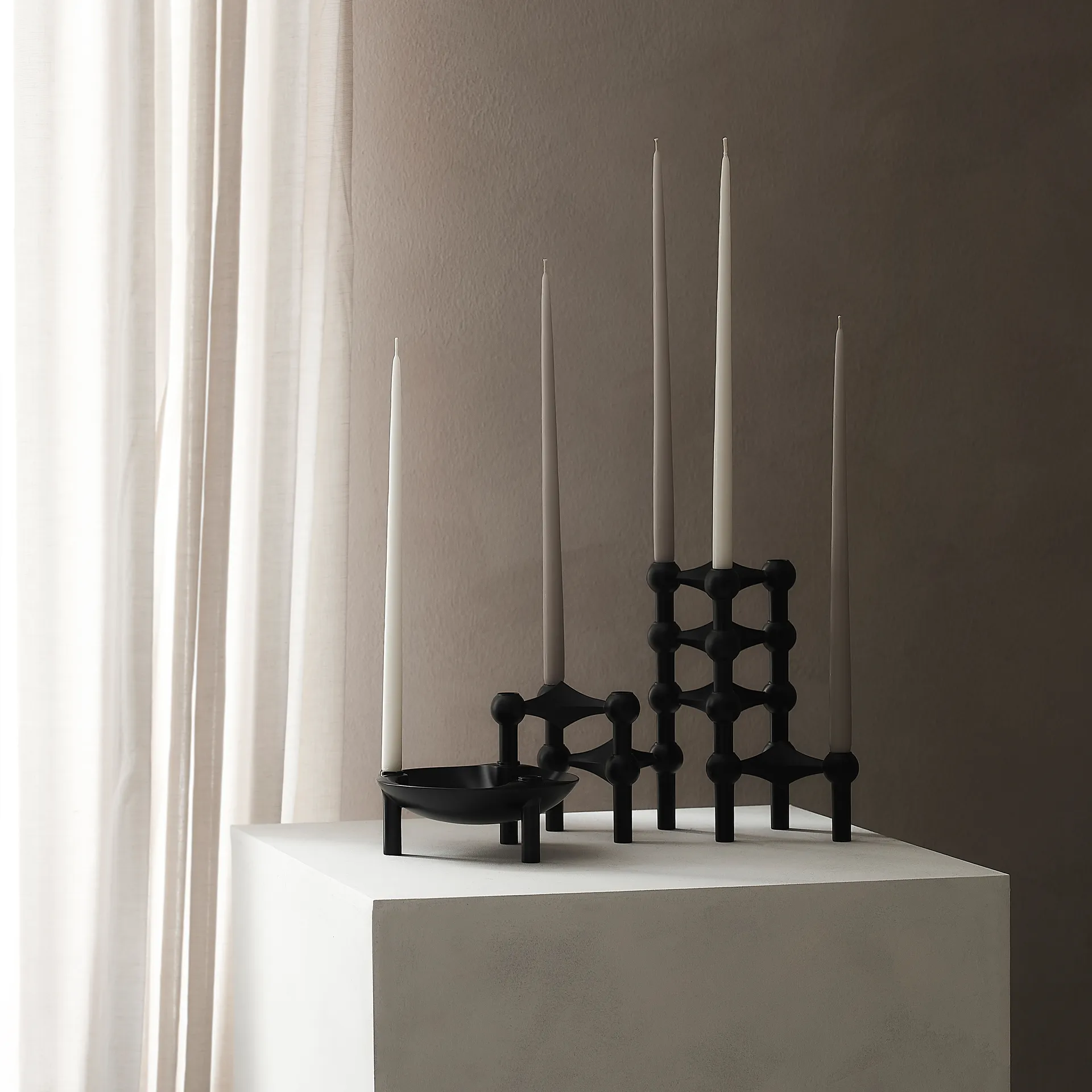 STOFF kegelförmige Kerzen von ester & erik 6er-Pack, Off-white STOFF