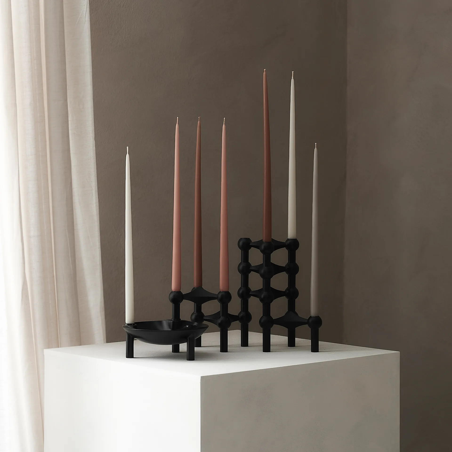 STOFF kegelförmige Kerzen von ester & erik 6er-Pack, Powder rose STOFF