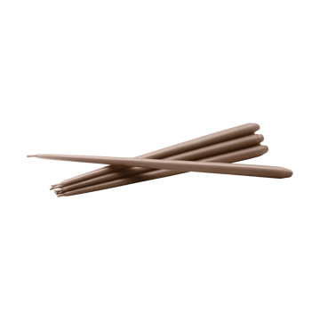 STOFF kegelförmige Kerzen von ester & erik 6er Pack - Soft brown - STOFF