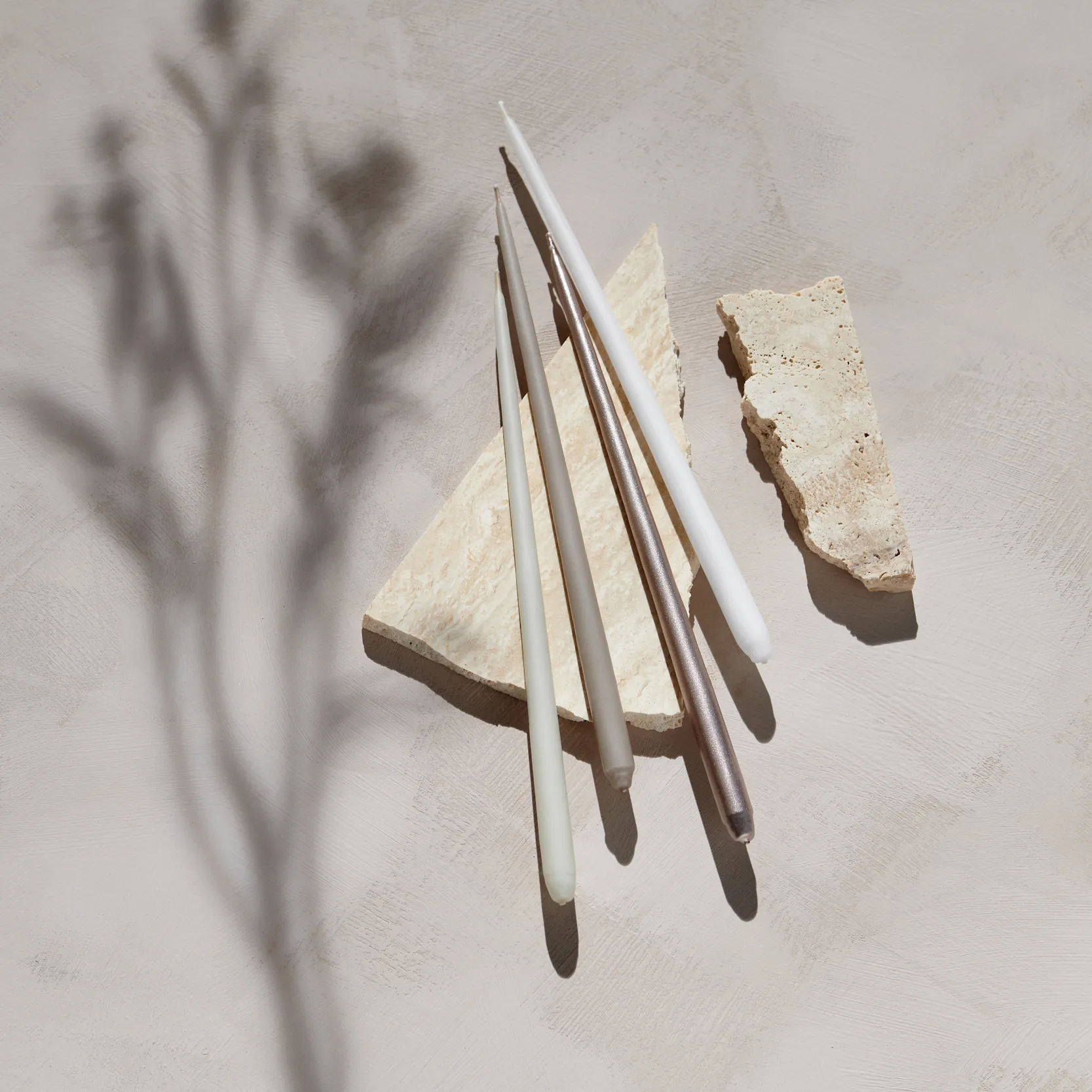 STOFF kegelförmige Kerzen von ester & erik 6er-Pack, White STOFF