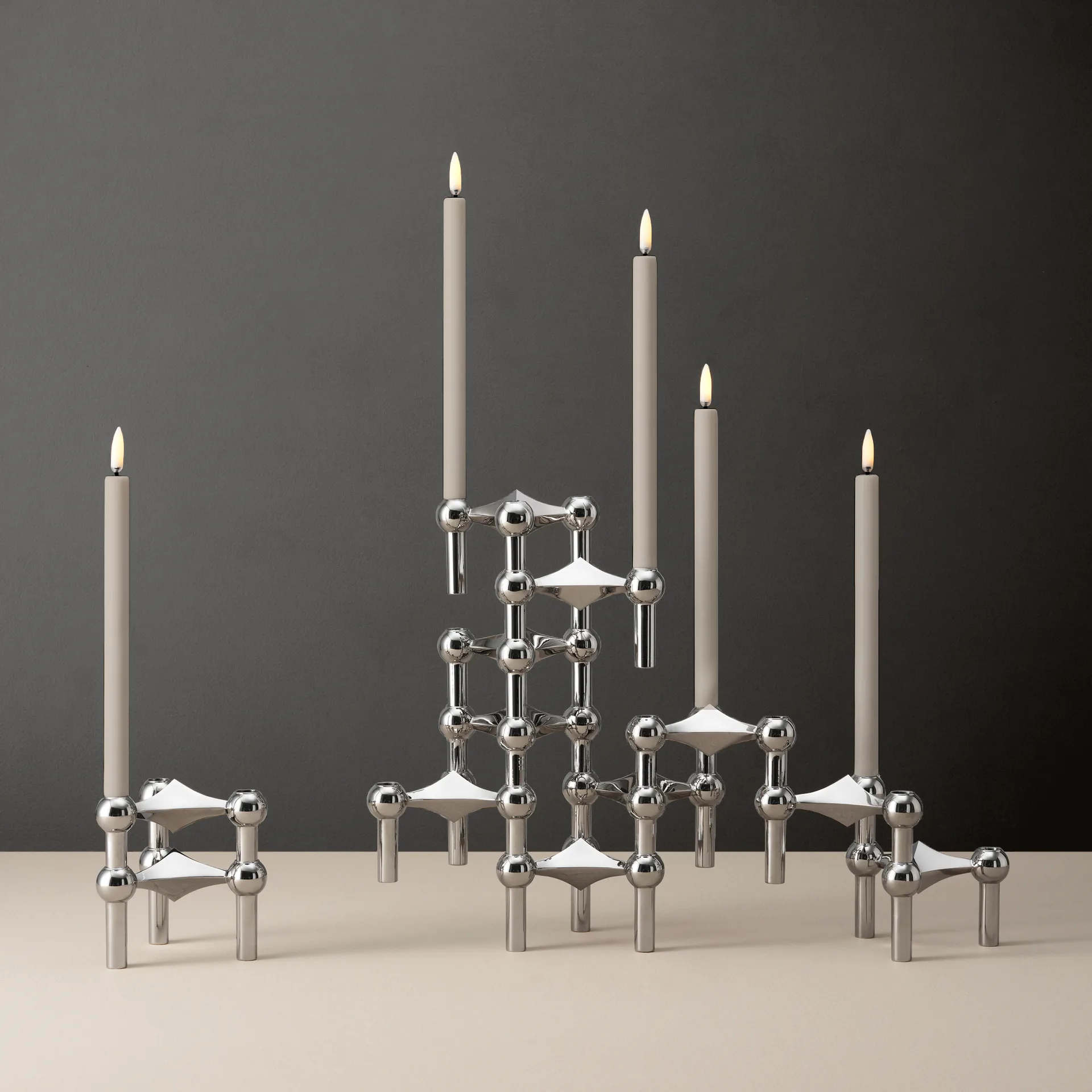 STOFF LED-Kerze by Uyuni Lighting 2er Pack, Sand STOFF