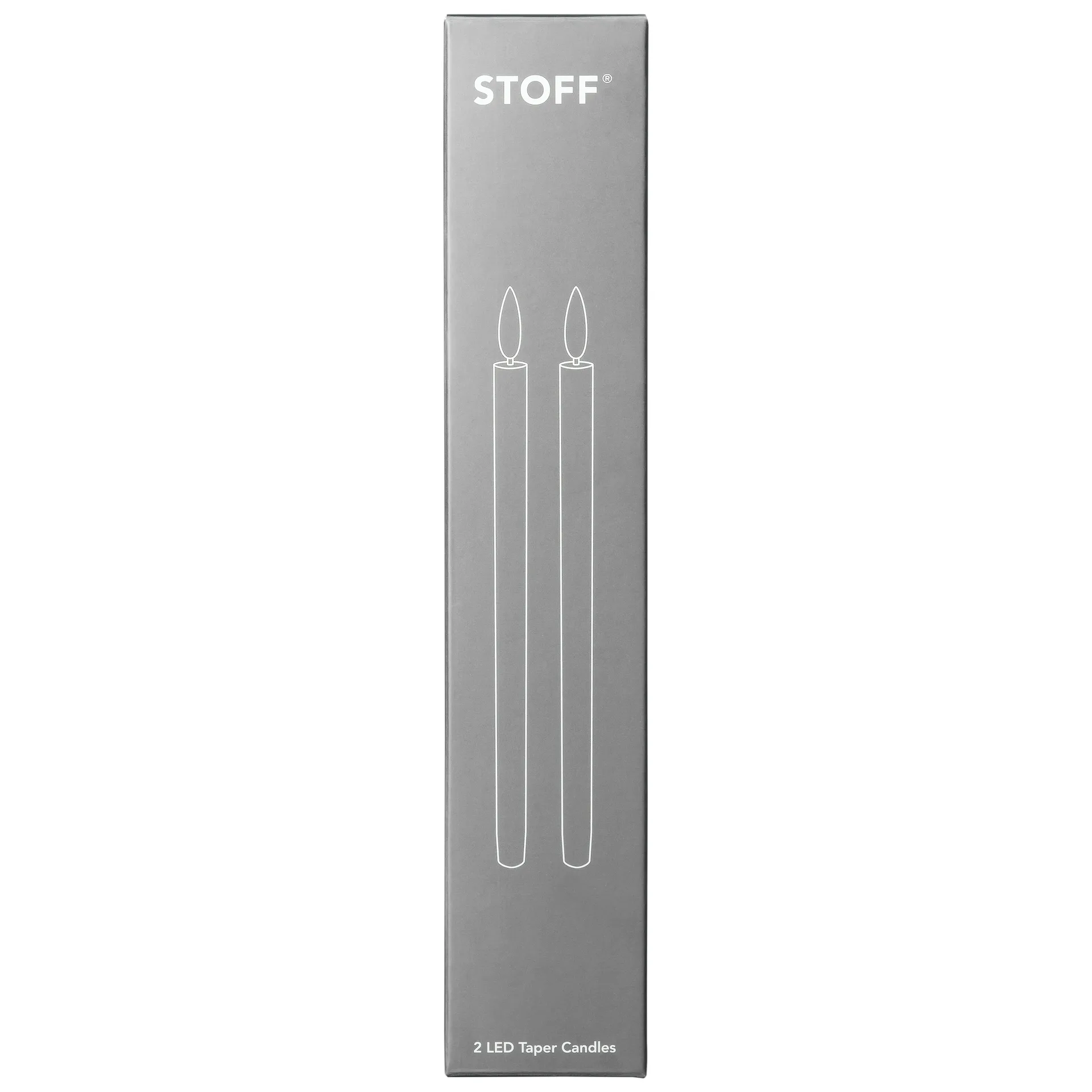 STOFF LED-Kerze by Uyuni Lighting 2er Pack, Weiß STOFF